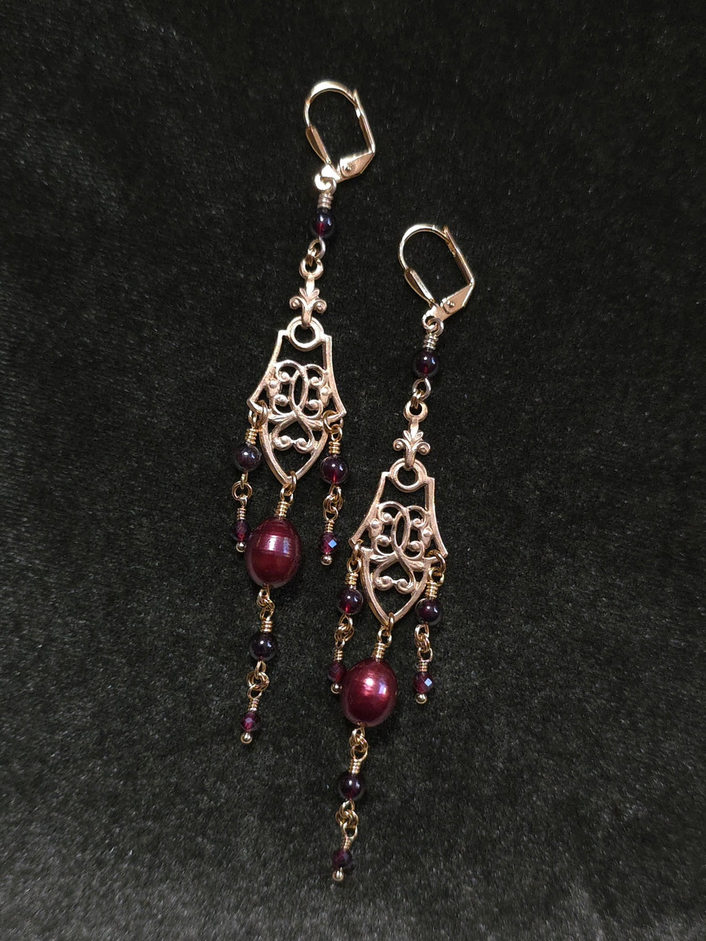 POMONA'S BOUNTY | Gold & Garnet Renaissance Inspired Earrings