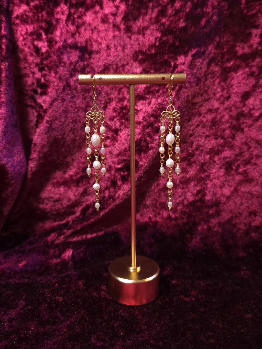 CORUSCATION | Gold & Pearl Renaissance Inspired Earrings
