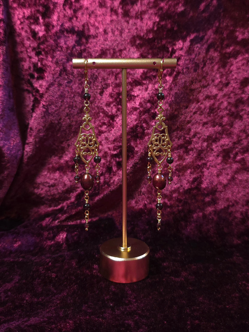 POMONA'S BOUNTY | Gold & Garnet Renaissance Inspired Earrings