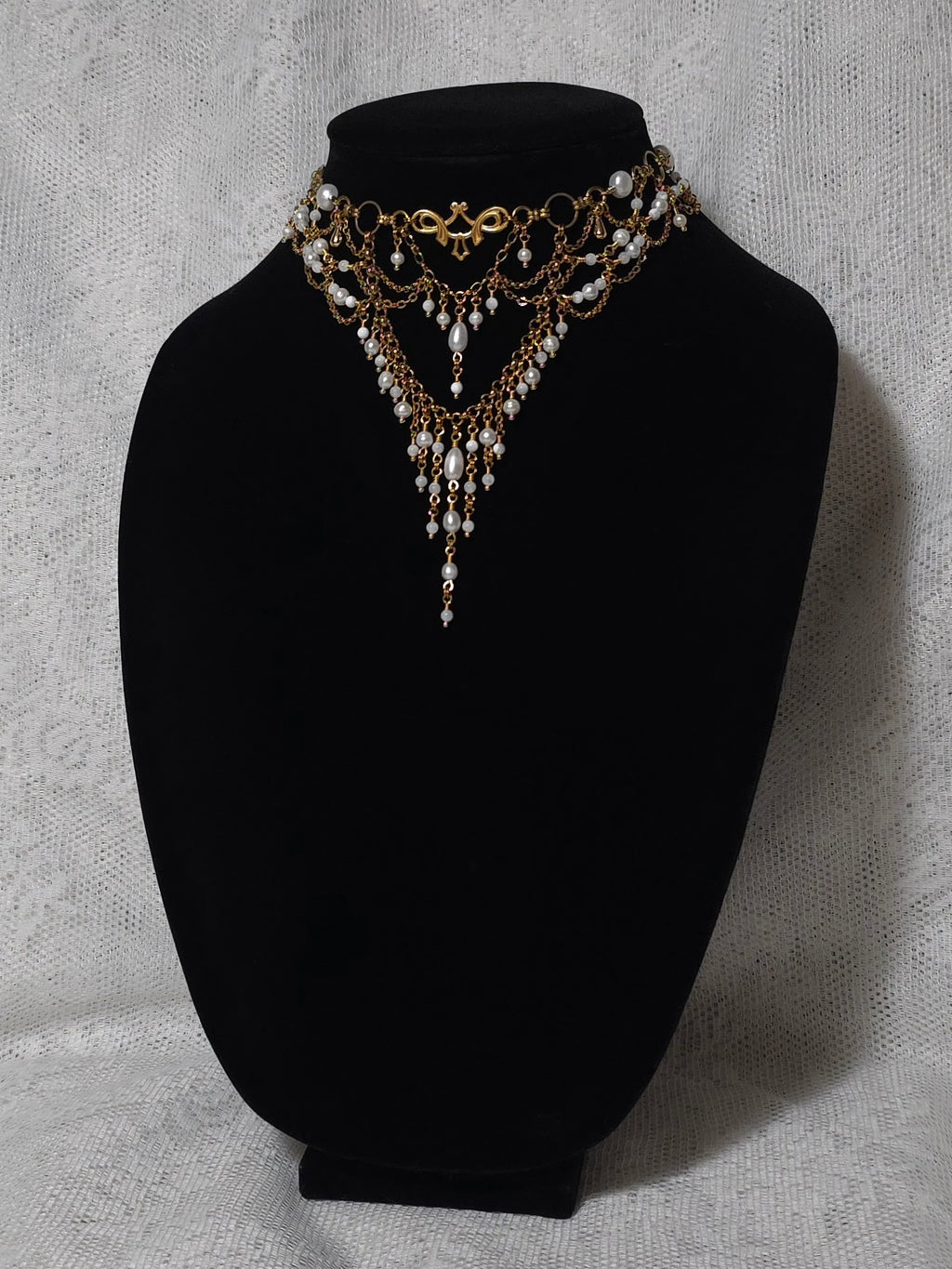 ELFIN TRESSES | Gold & Pearl Renaissance Inspired Choker