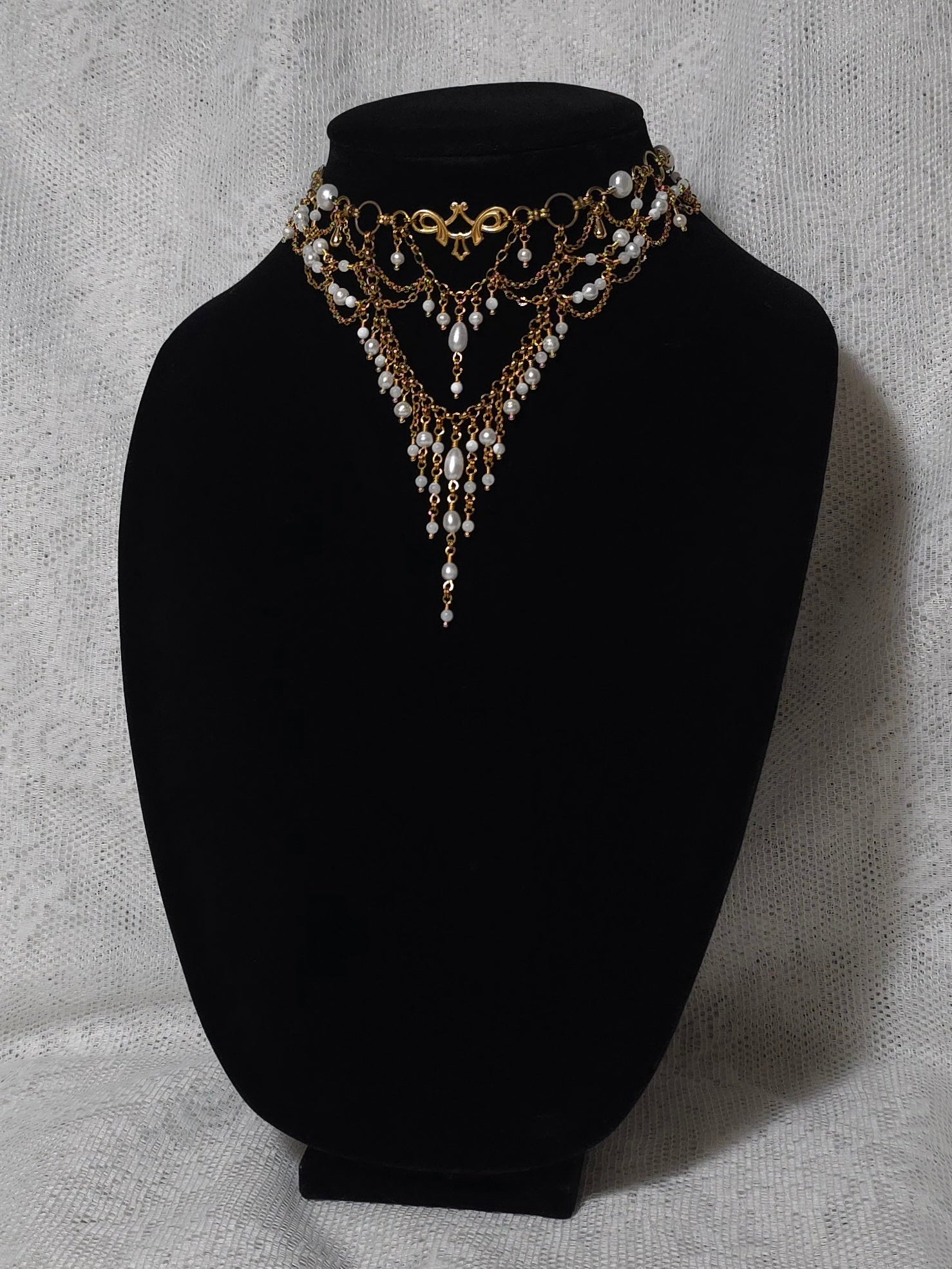 ELFIN TRESSES | Gold & Pearl Renaissance Inspired Choker