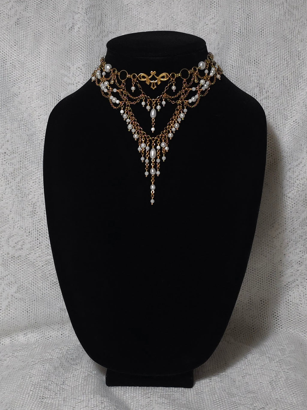 ELFIN TRESSES | Gold & Pearl Renaissance Inspired Choker