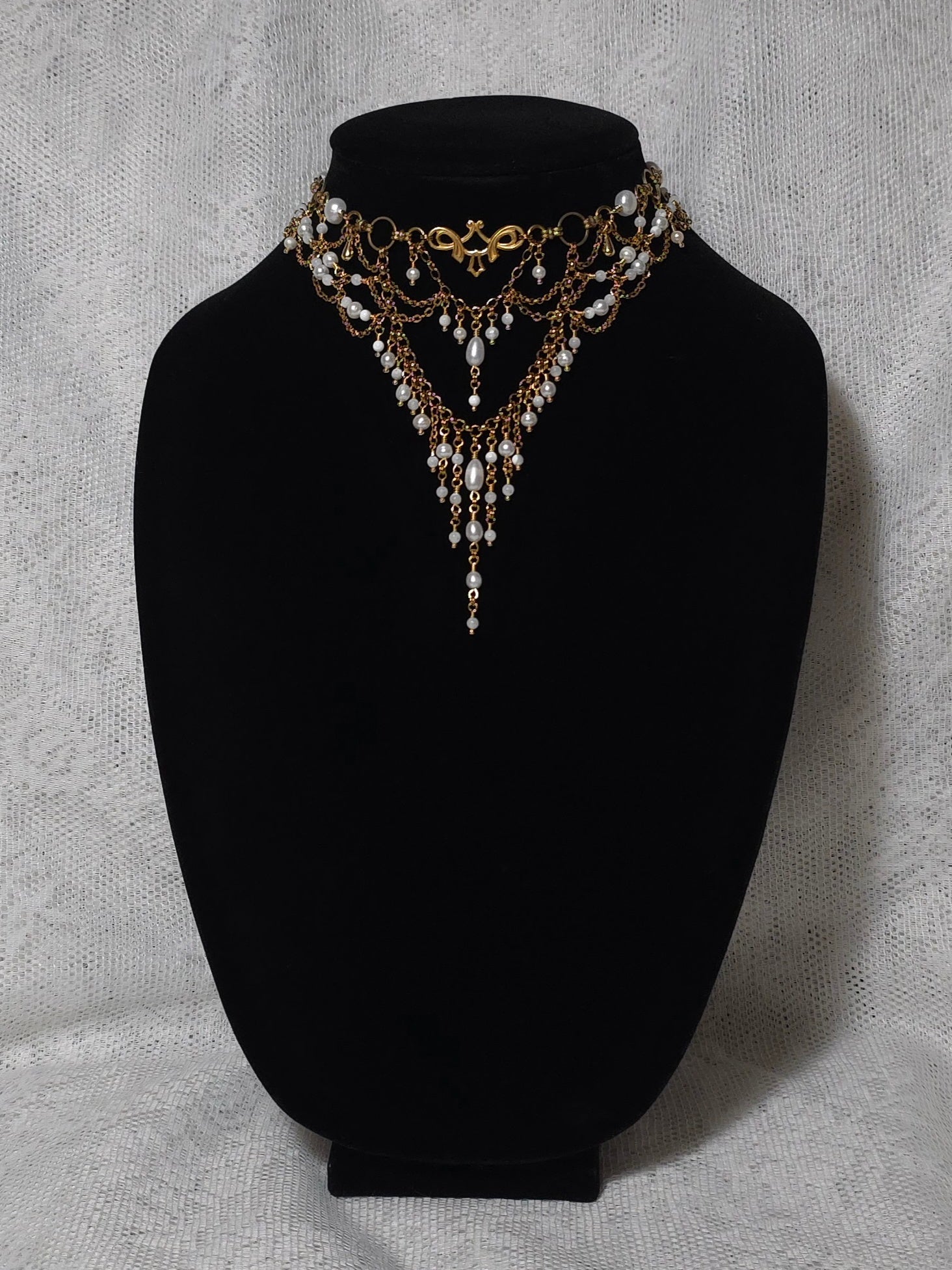 ELFIN TRESSES | Gold & Pearl Renaissance Inspired Choker