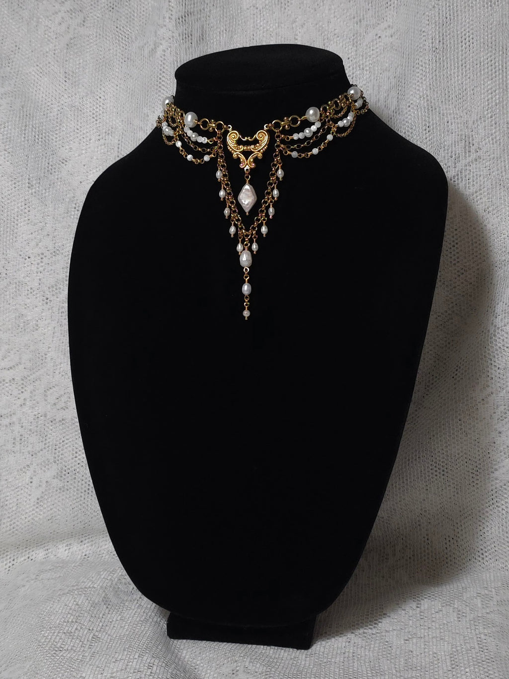 FAIR MAIDEN | Gold & Pearl Renaissance Inspired Choker