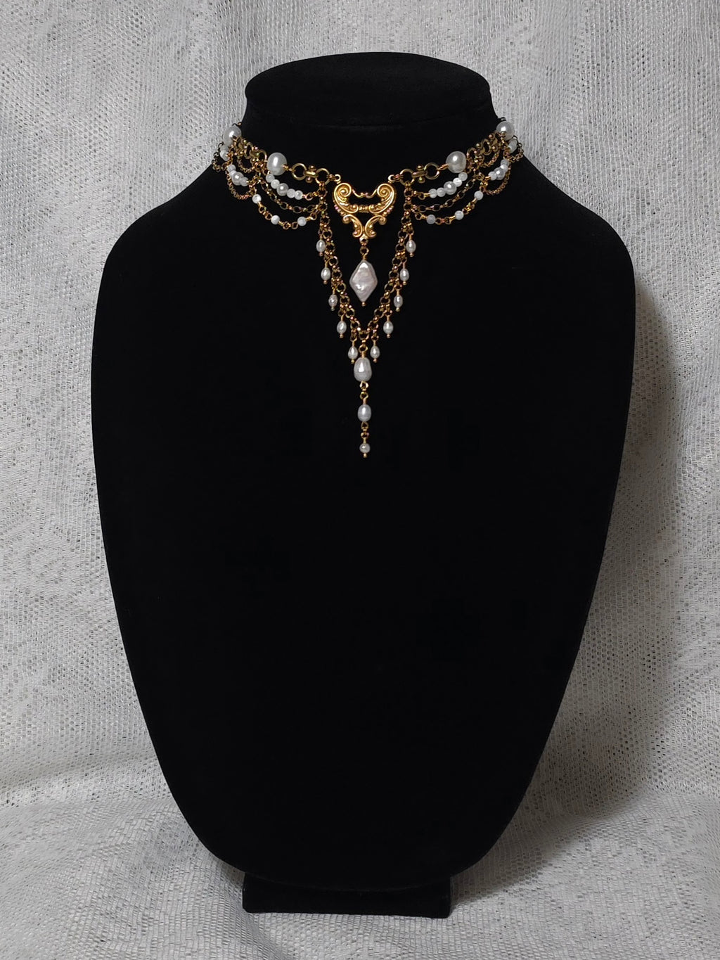 FAIR MAIDEN | Gold & Pearl Renaissance Inspired Choker