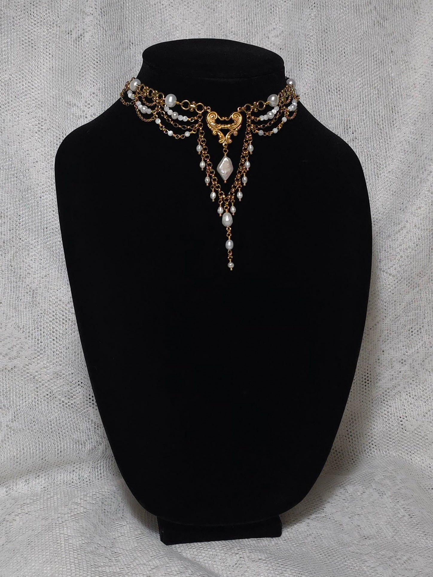 FAIR MAIDEN | Gold & Pearl Renaissance Inspired Choker
