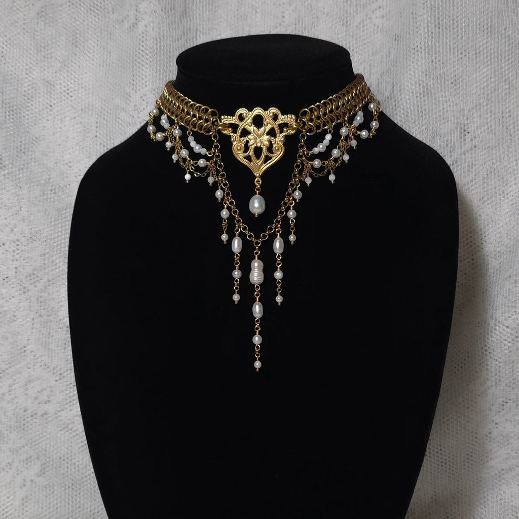 BOUND TOGETHER | Gold & Pearl Renaissance Inspired Choker