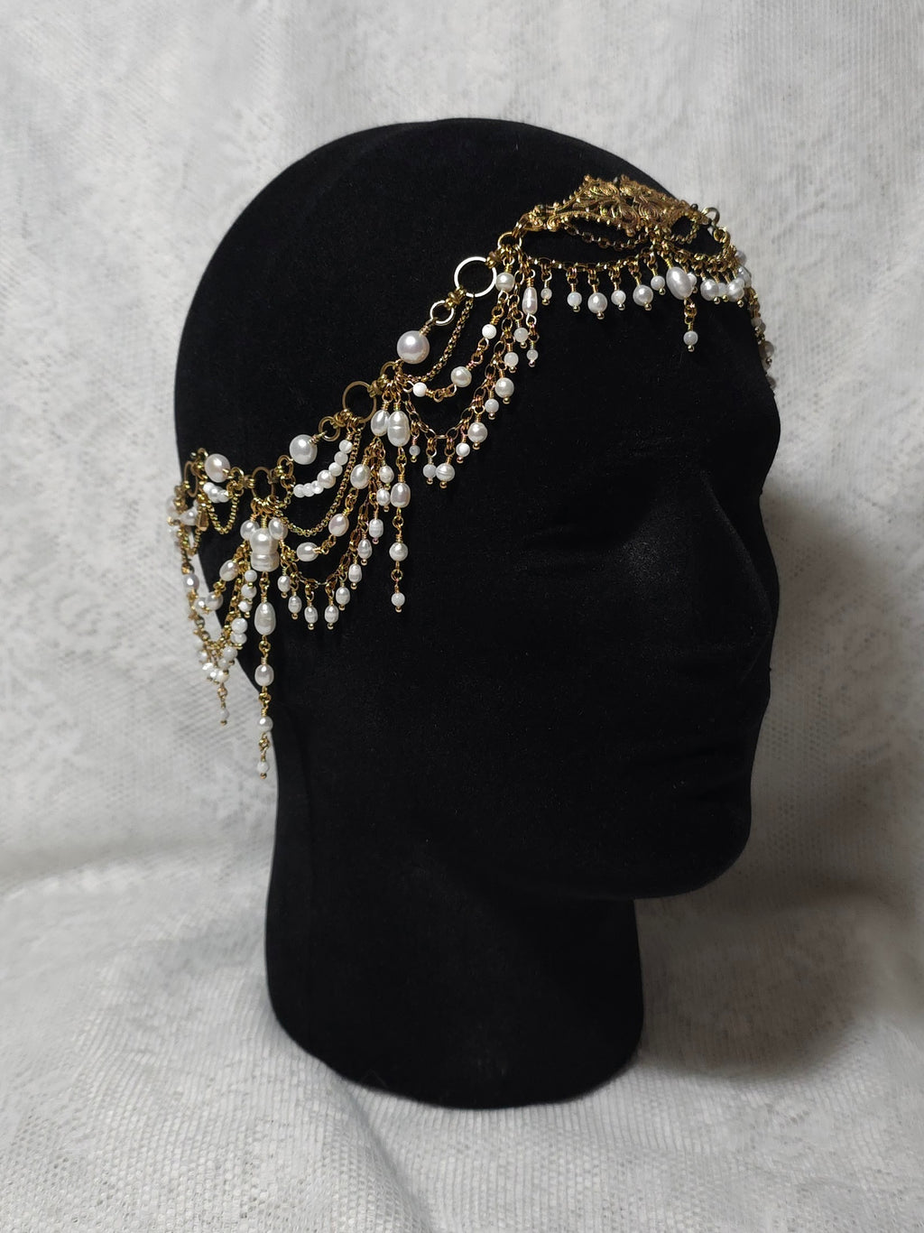 HEART'S RELIQUARY | Gold & Pearl Renaissance Inspired Headpiece
