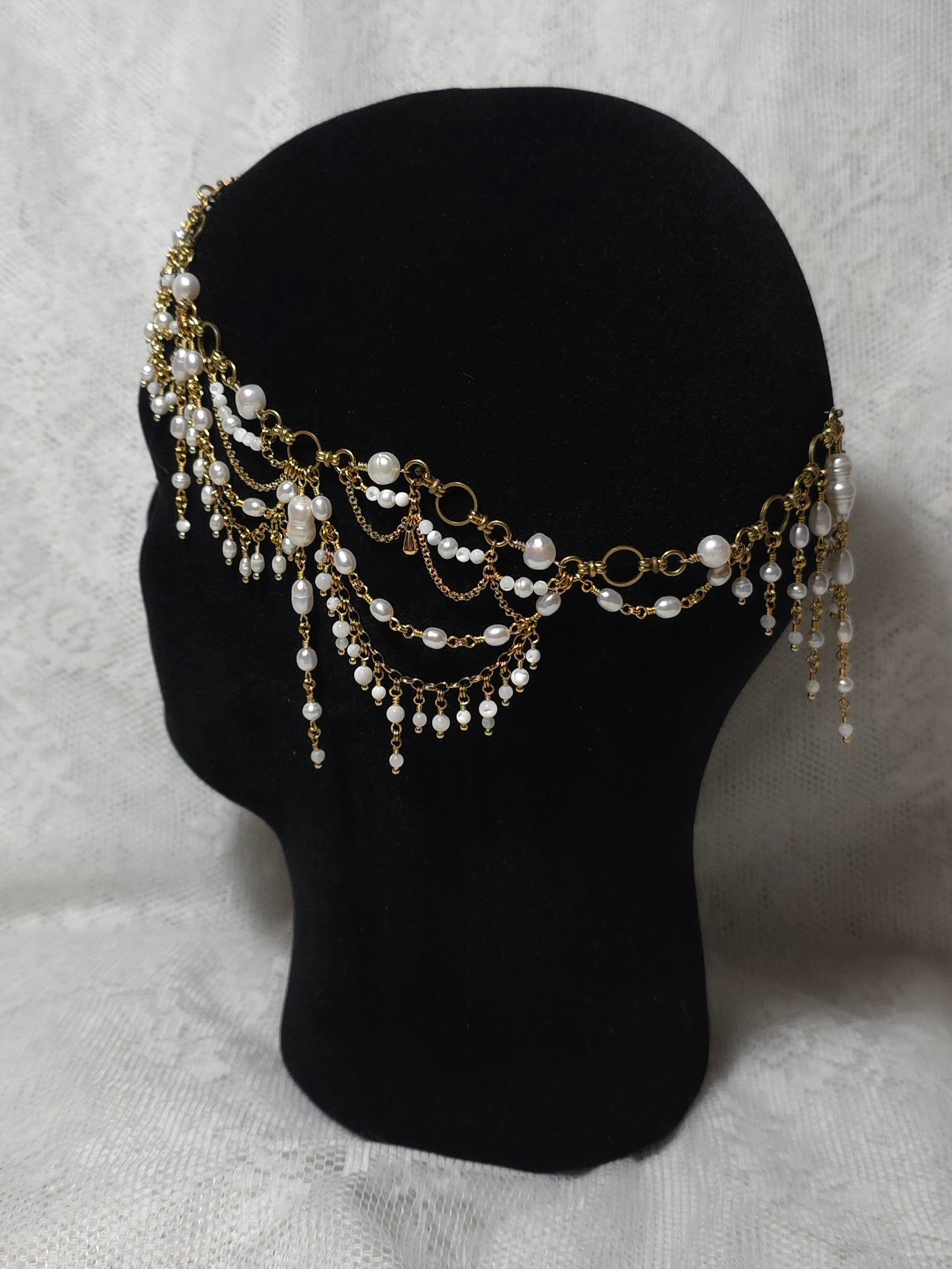 HEART'S RELIQUARY | Gold & Pearl Renaissance Inspired Headpiece