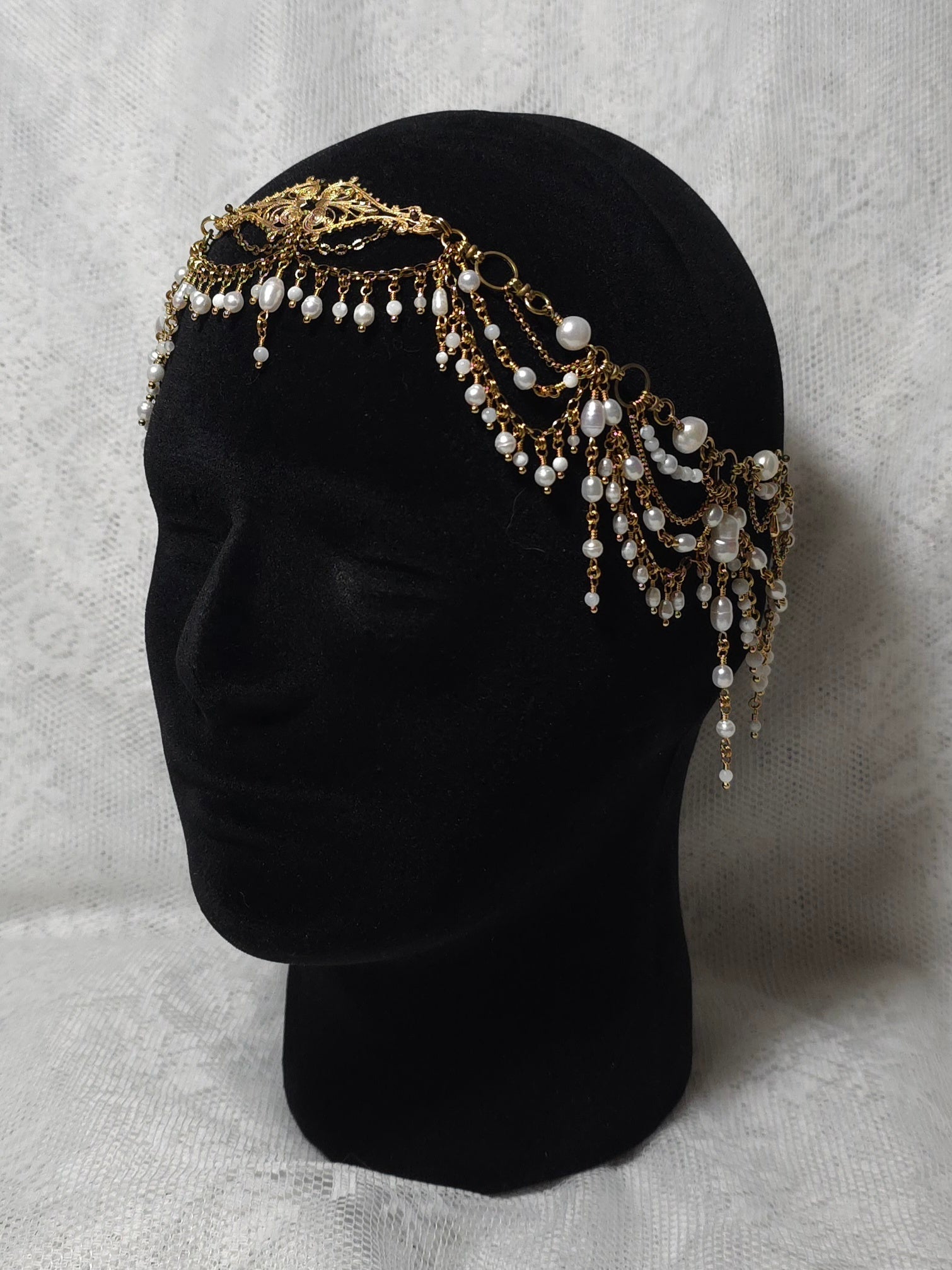 HEART'S RELIQUARY | Gold & Pearl Renaissance Inspired Headpiece