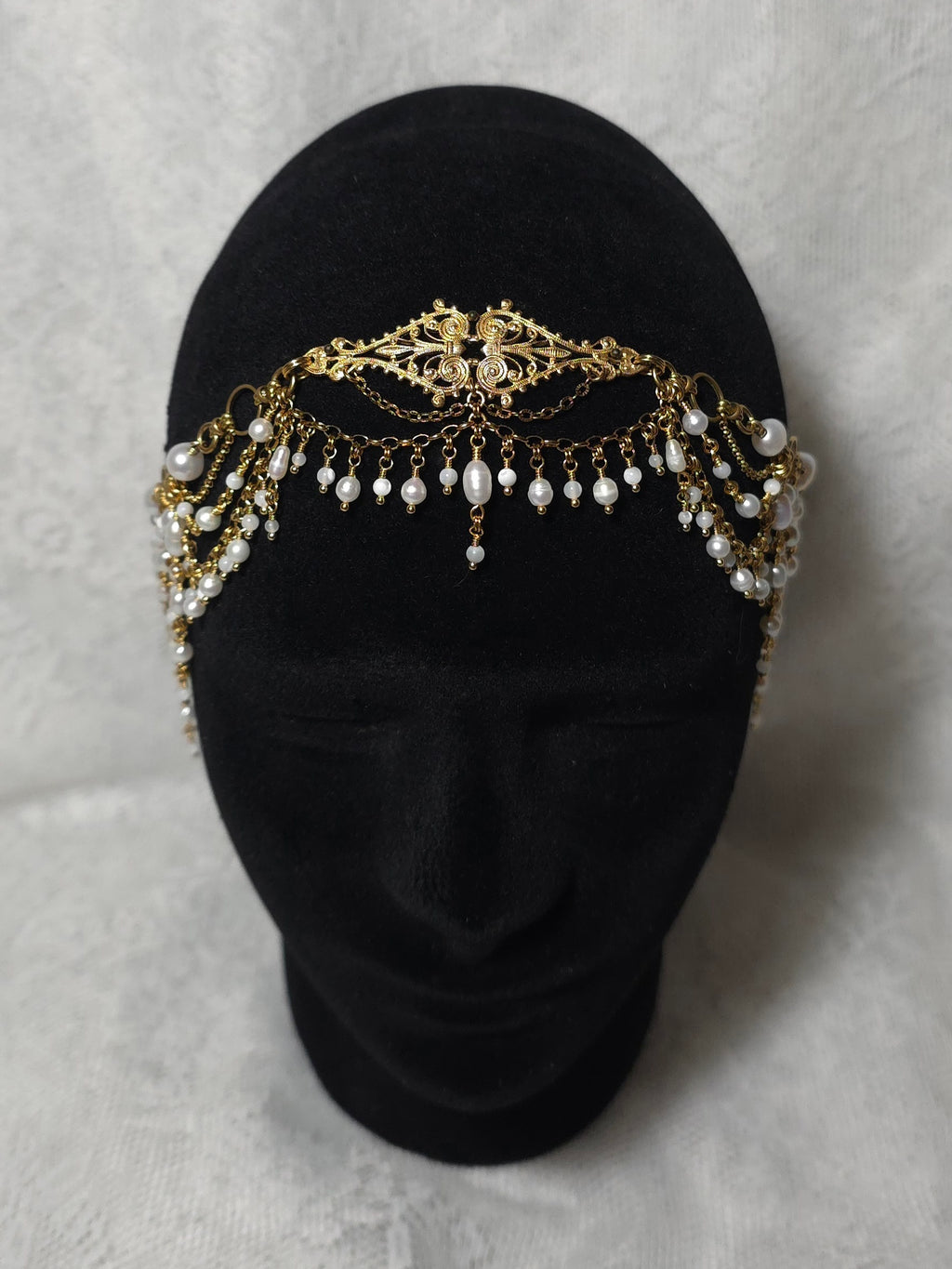HEART'S RELIQUARY | Gold & Pearl Renaissance Inspired Headpiece