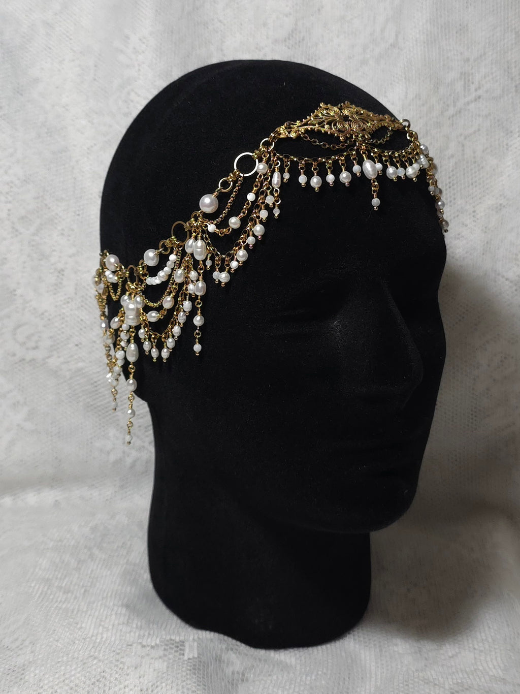 HEART'S RELIQUARY | Gold & Pearl Renaissance Inspired Headpiece