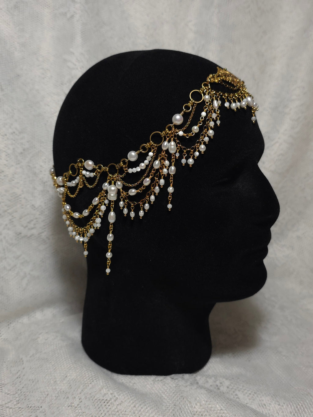 HEART'S RELIQUARY | Gold & Pearl Renaissance Inspired Headpiece