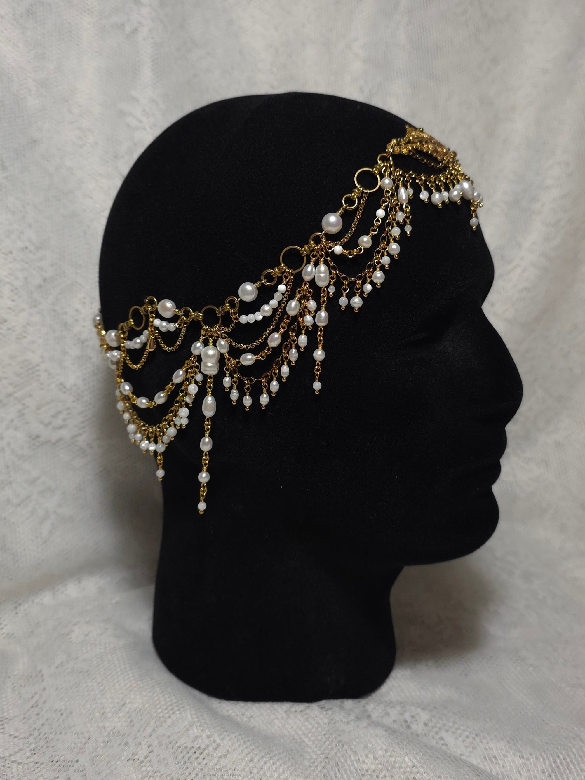 HEART'S RELIQUARY | Gold & Pearl Renaissance Inspired Headpiece