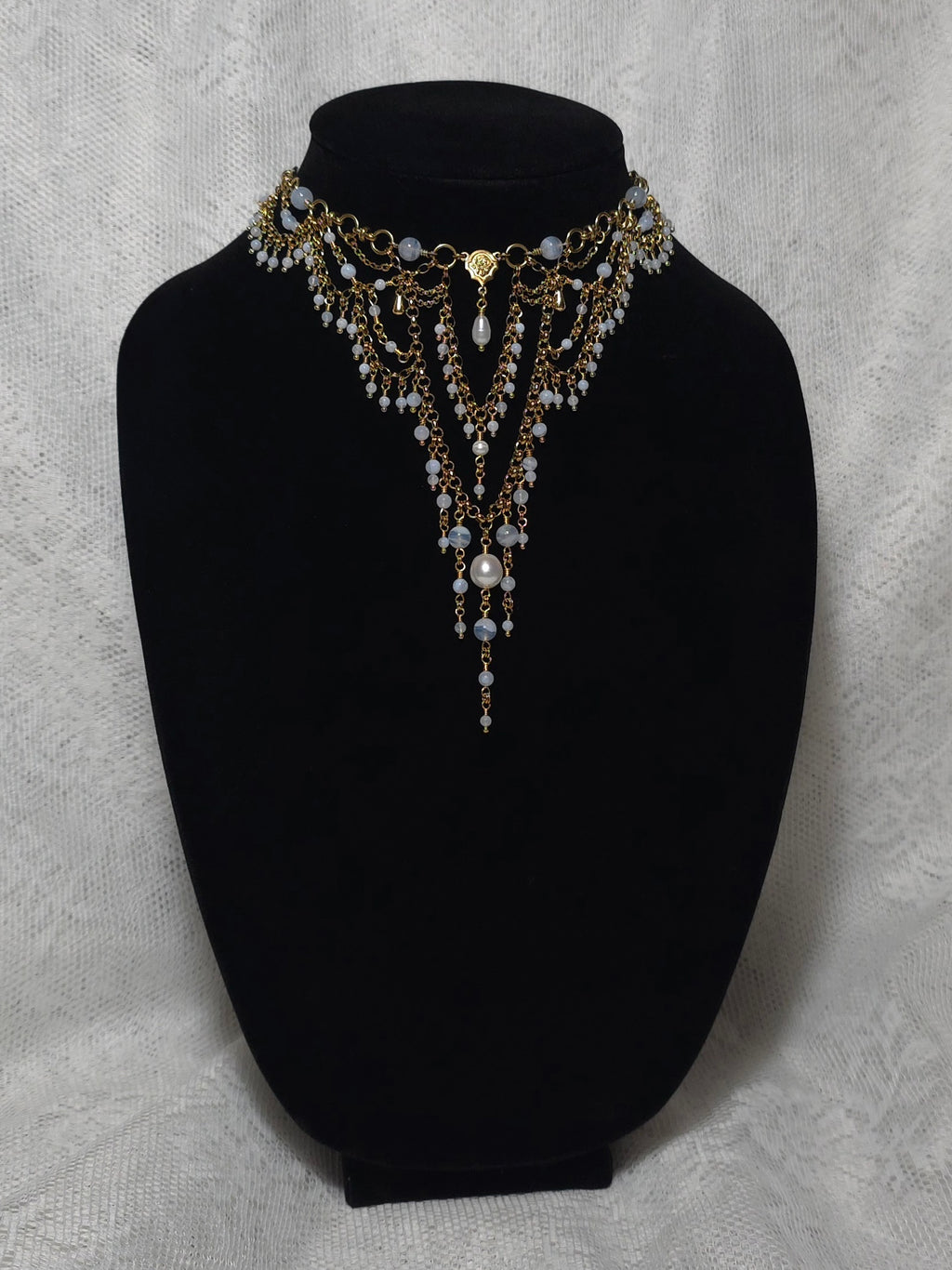 SUMMER REVERIE | Gold & Blue Lace Agate Renaissance Inspired Choker