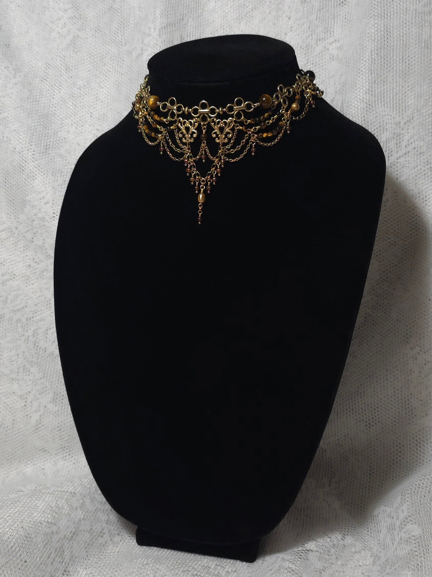 EVENINGS SOLARIS | Gold & Tiger's Eye Renaissance Inspired Choker