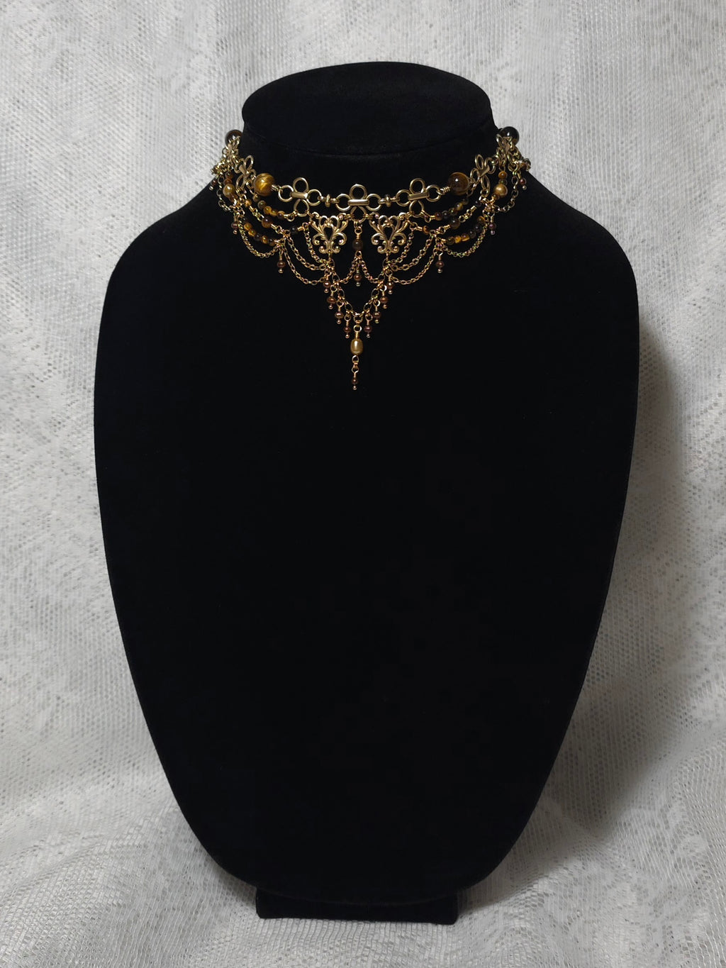 EVENINGS SOLARIS | Gold & Tiger's Eye Renaissance Inspired Choker