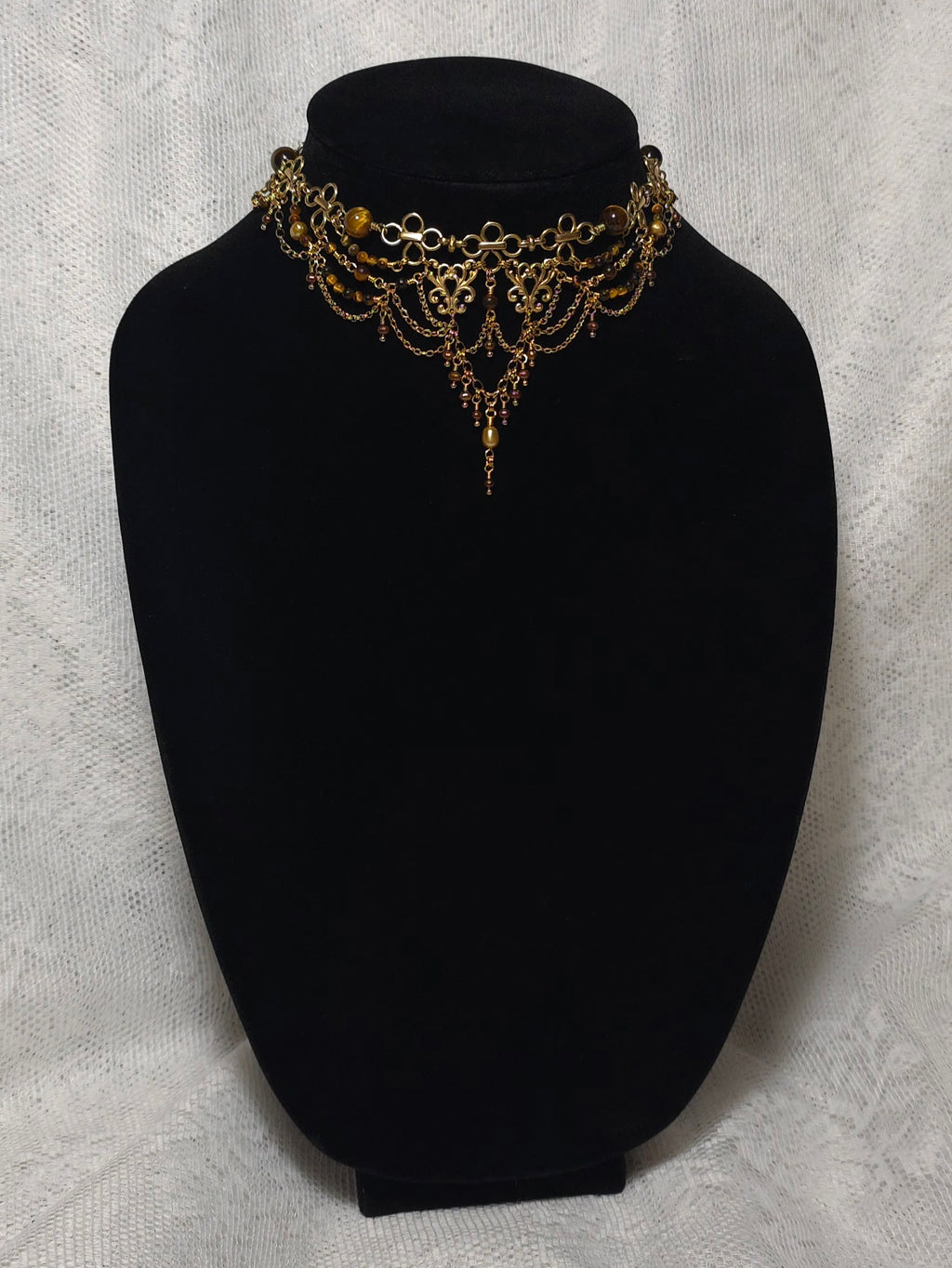 EVENINGS SOLARIS | Gold & Tiger's Eye Renaissance Inspired Choker