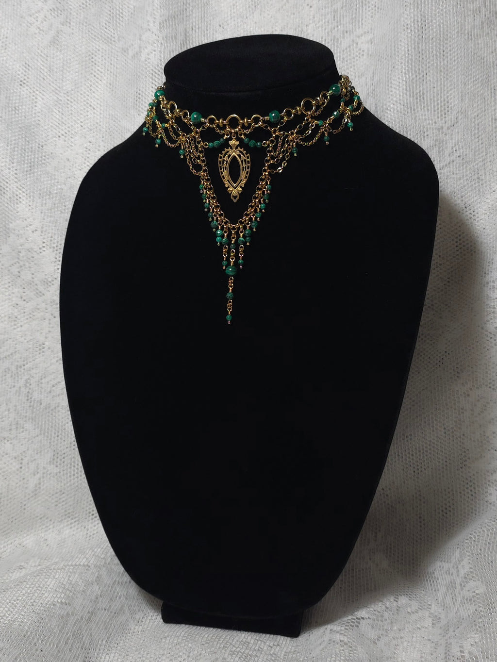 IVYBOUND | Gold & Malachite Renaissance Inspired Choker