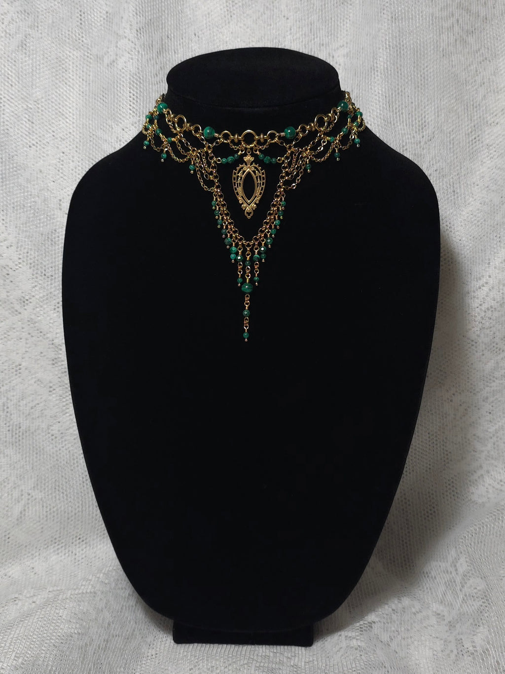 IVYBOUND | Gold & Malachite Renaissance Inspired Choker