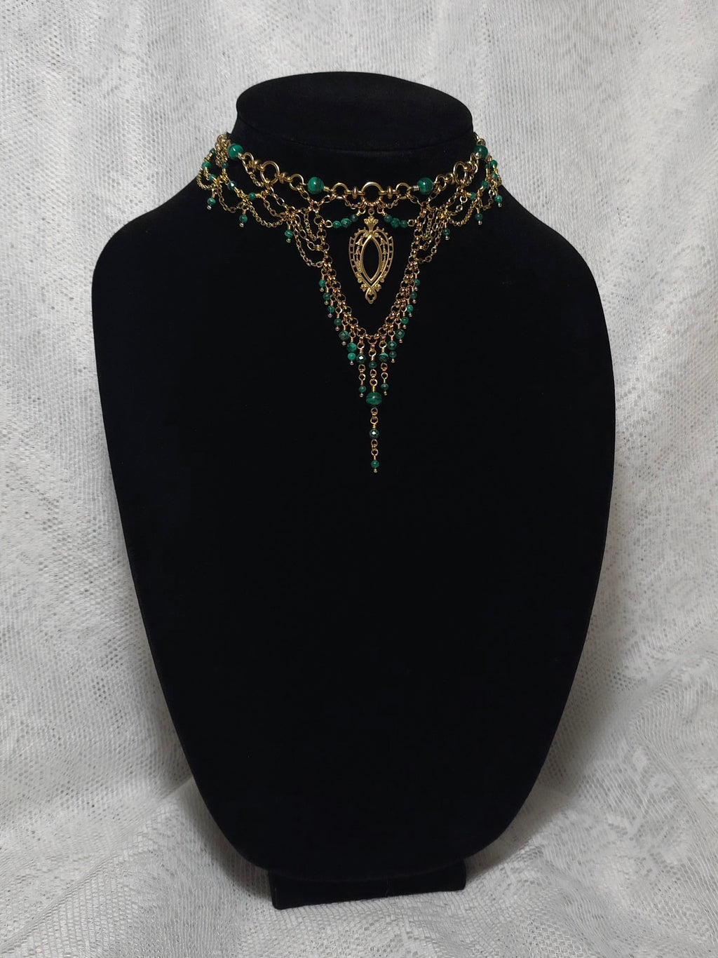 IVYBOUND | Gold & Malachite Renaissance Inspired Choker