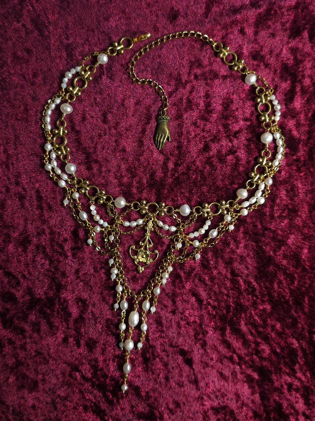 BLOSSOM | Gold & Pearl Renaissance Inspired Choker