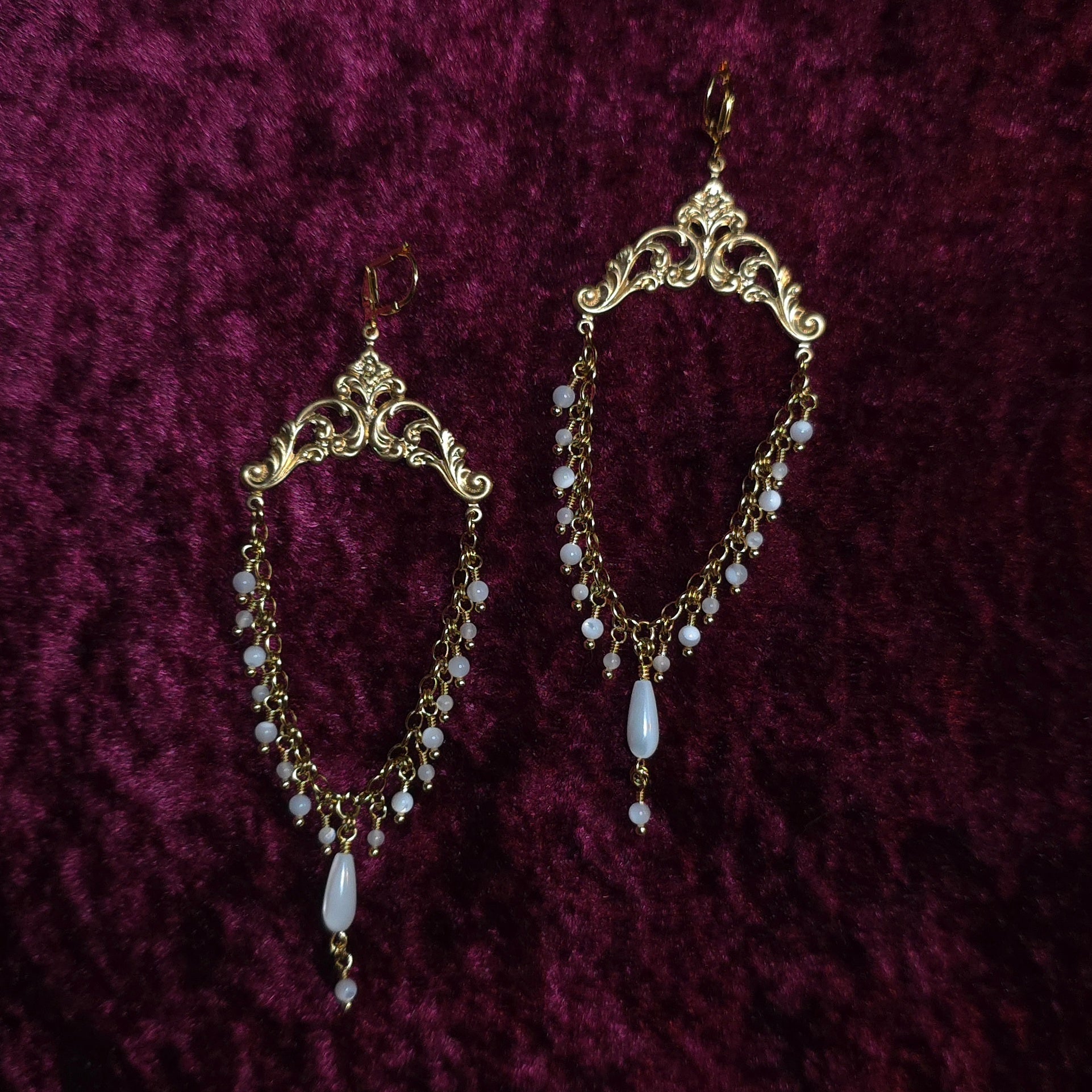 FIRST LOVE | Mother of Pearl Renaissance Inspired Earrings