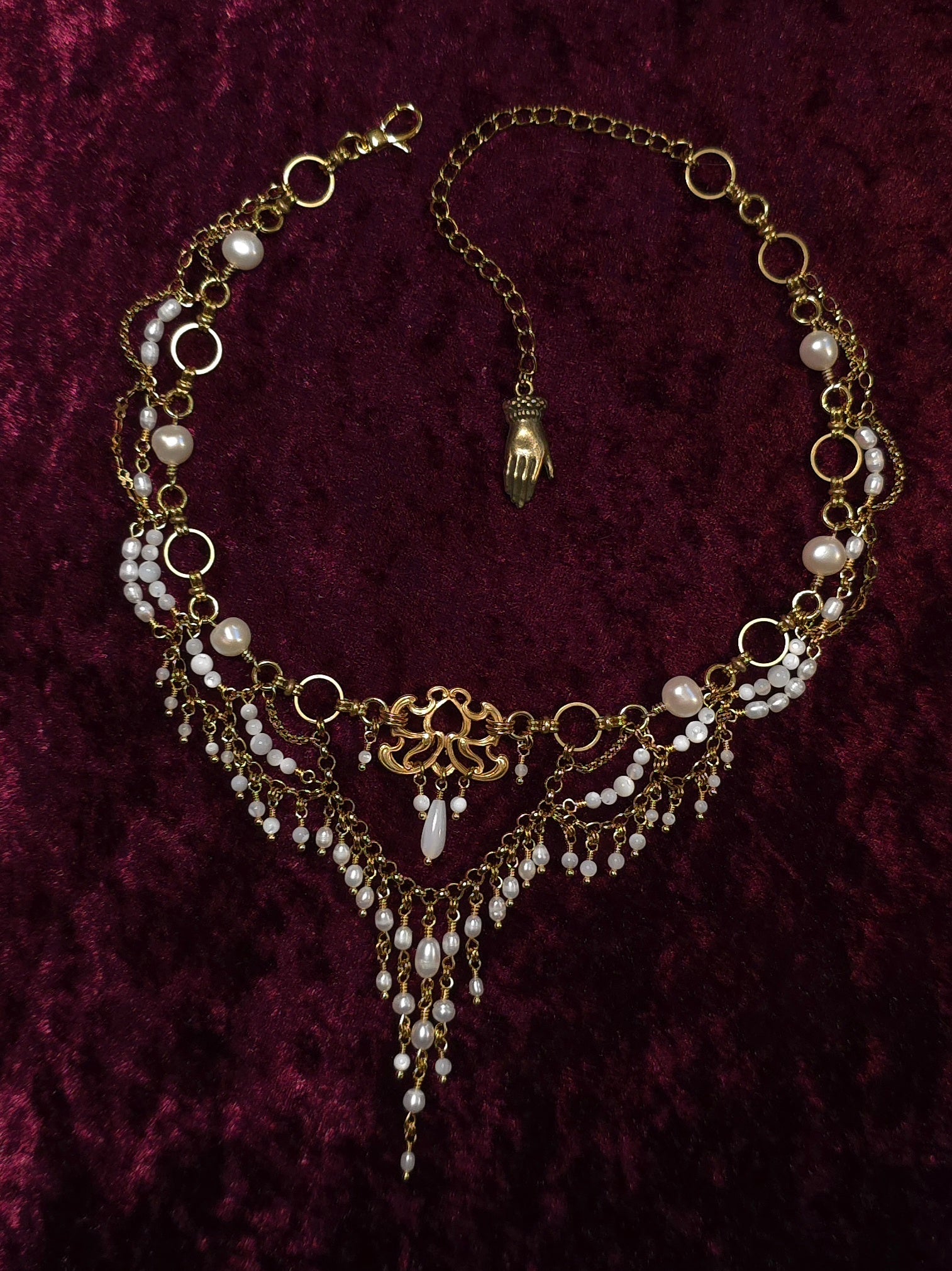 THE PROPOSAL | Gold & Pearl Renaissance Inspired Brass Choker
