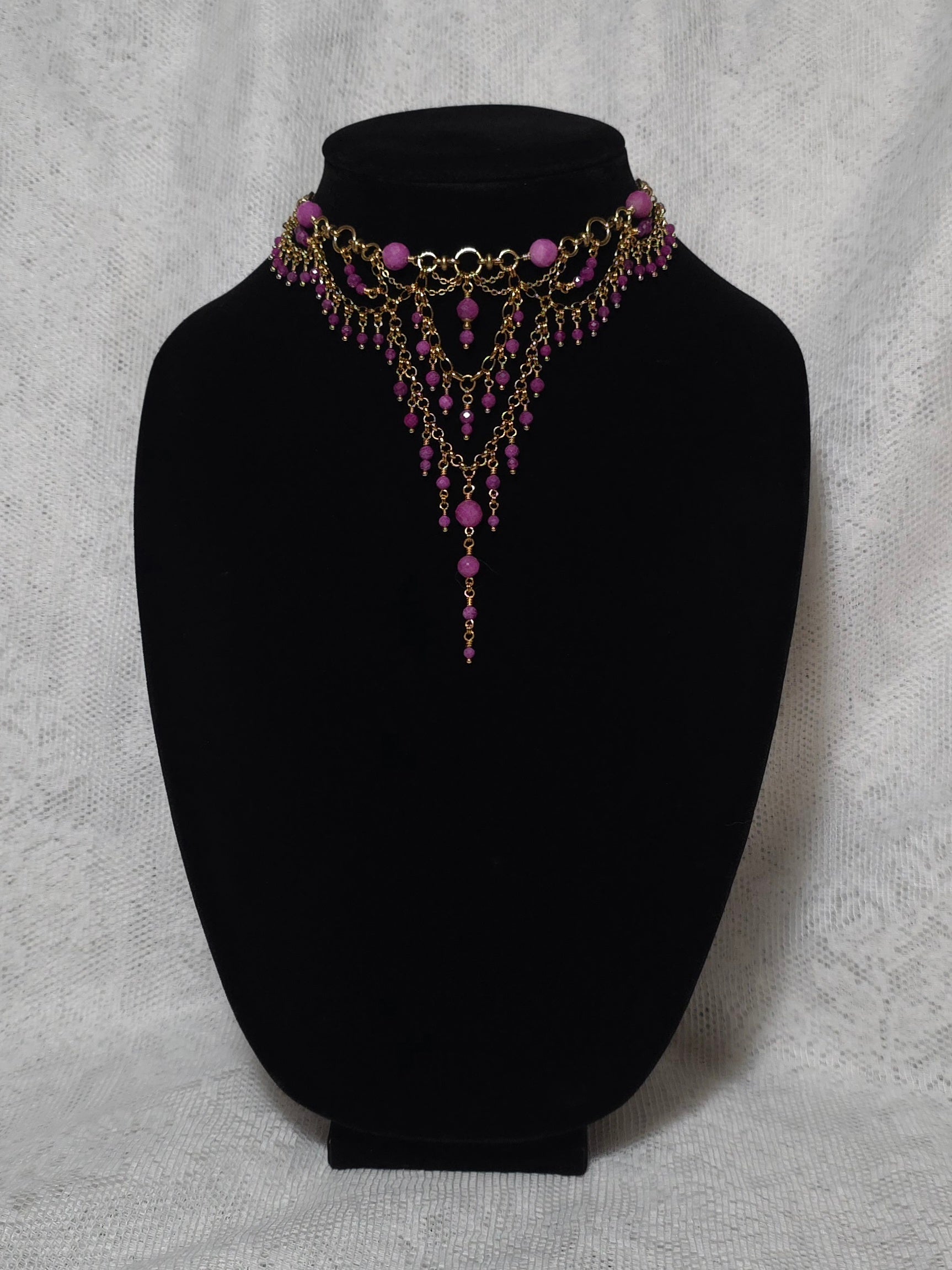 FOREVERMORE | Gold & Ruby Renaissance Inspired Brass Choker
