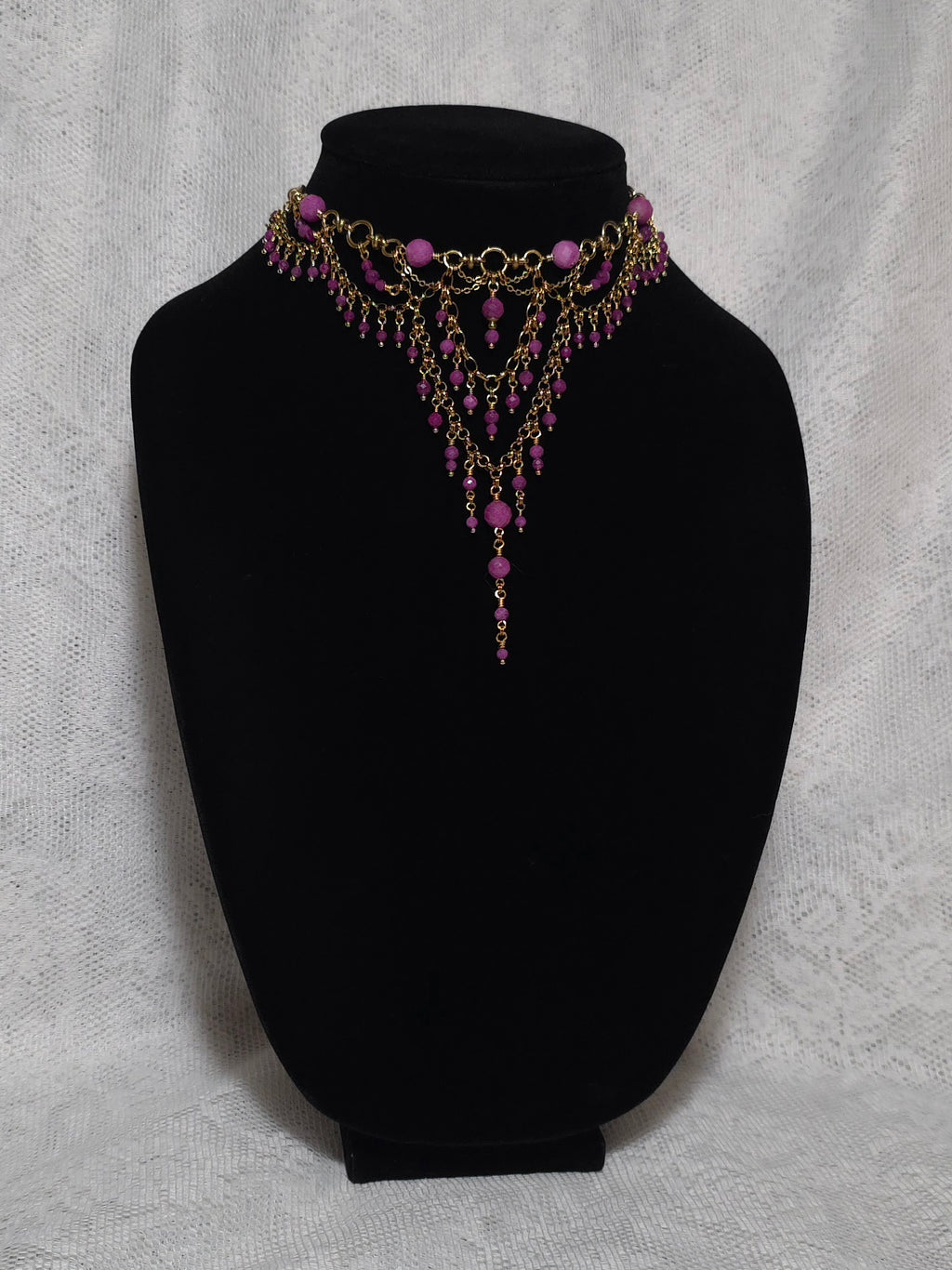 FOREVERMORE | Gold & Ruby Renaissance Inspired Brass Choker