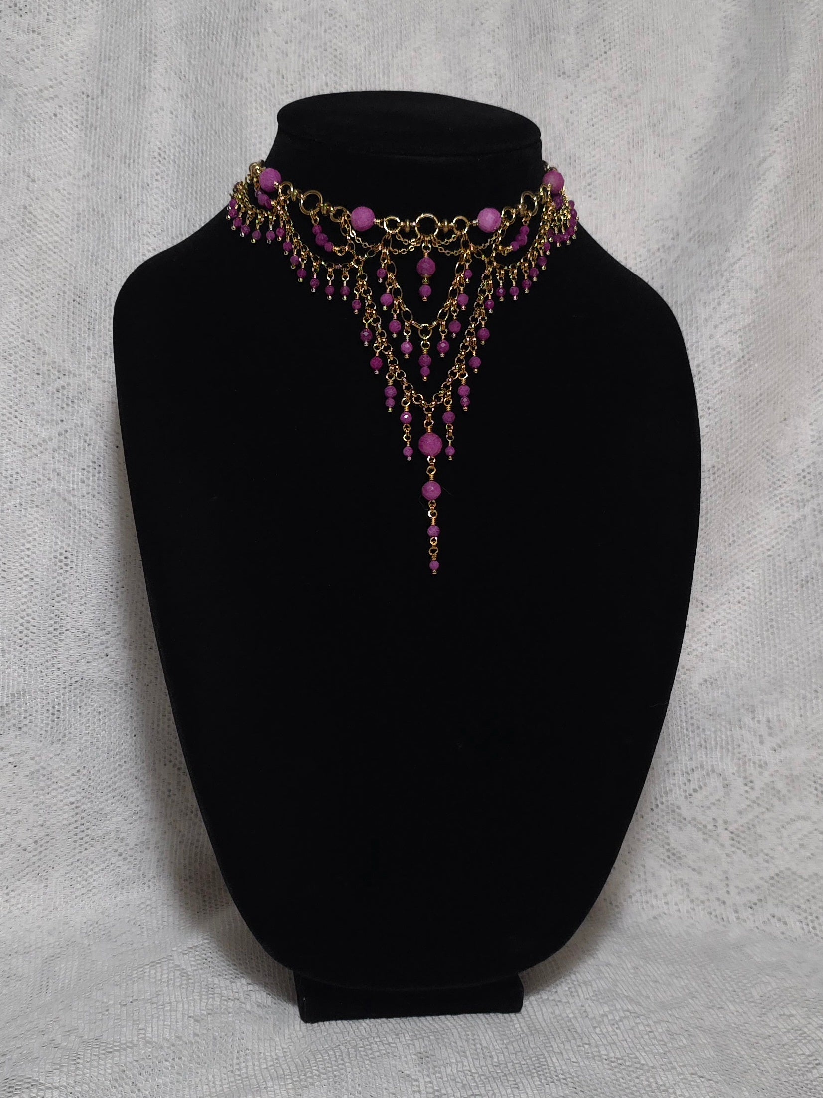 FOREVERMORE | Gold & Ruby Renaissance Inspired Brass Choker