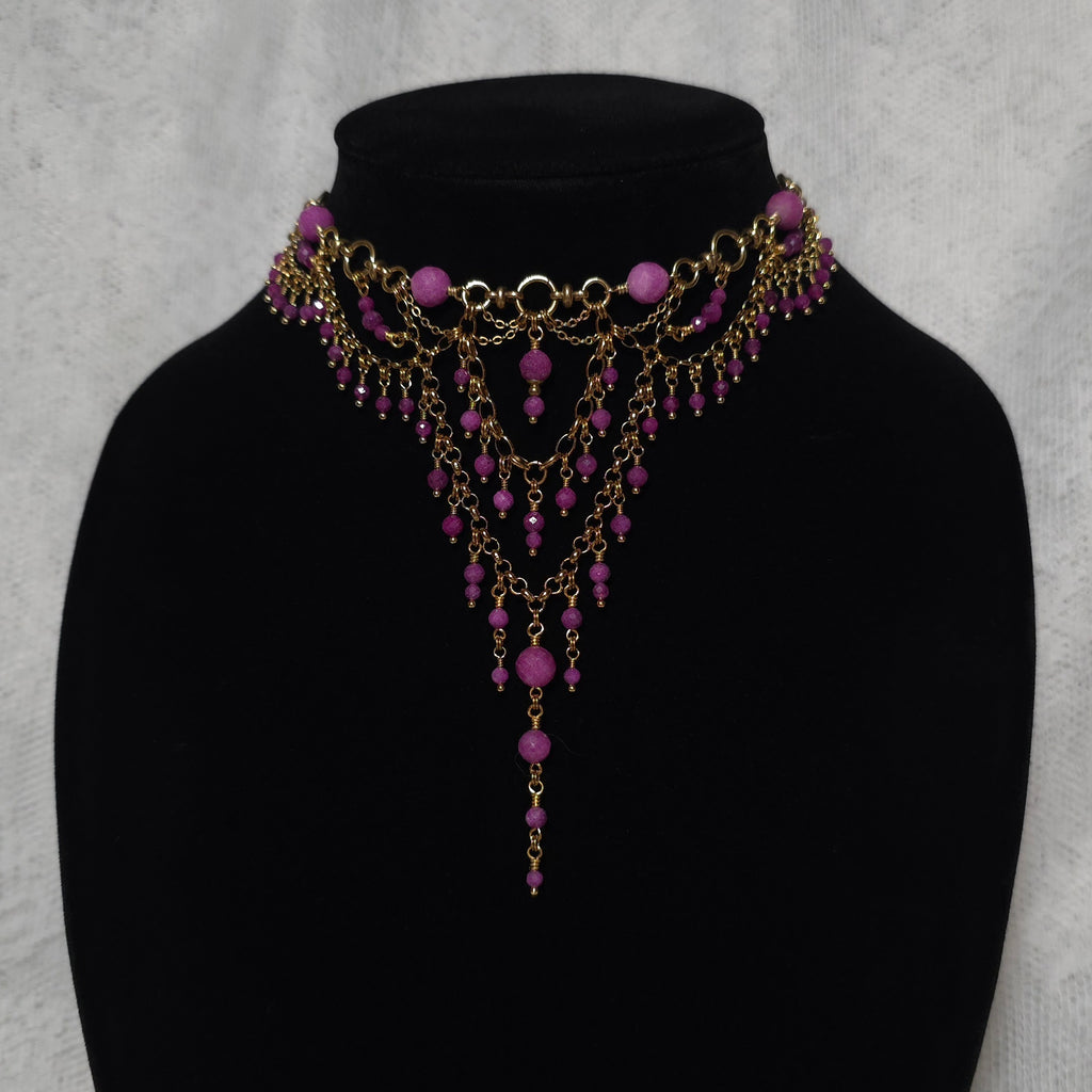 FOREVERMORE | Gold & Ruby Renaissance Inspired Brass Choker