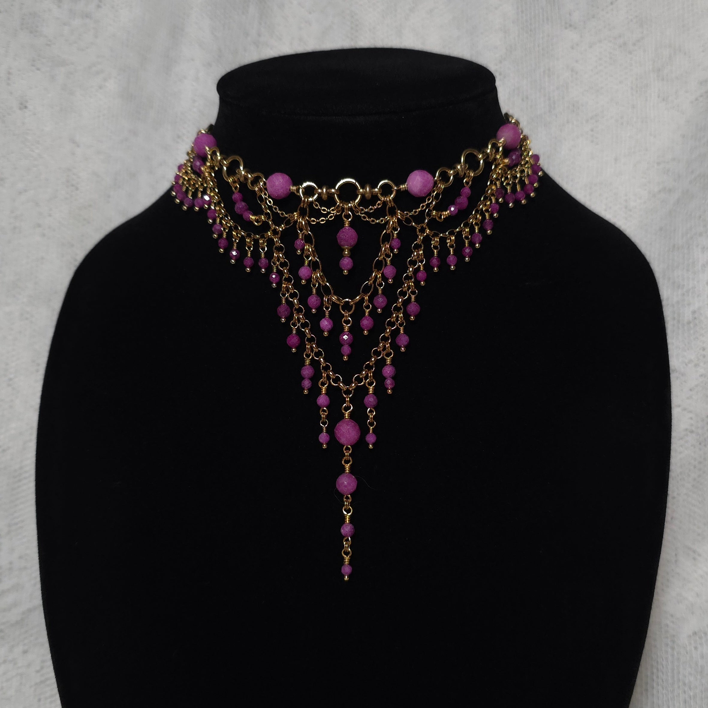 FOREVERMORE | Gold & Ruby Renaissance Inspired Brass Choker