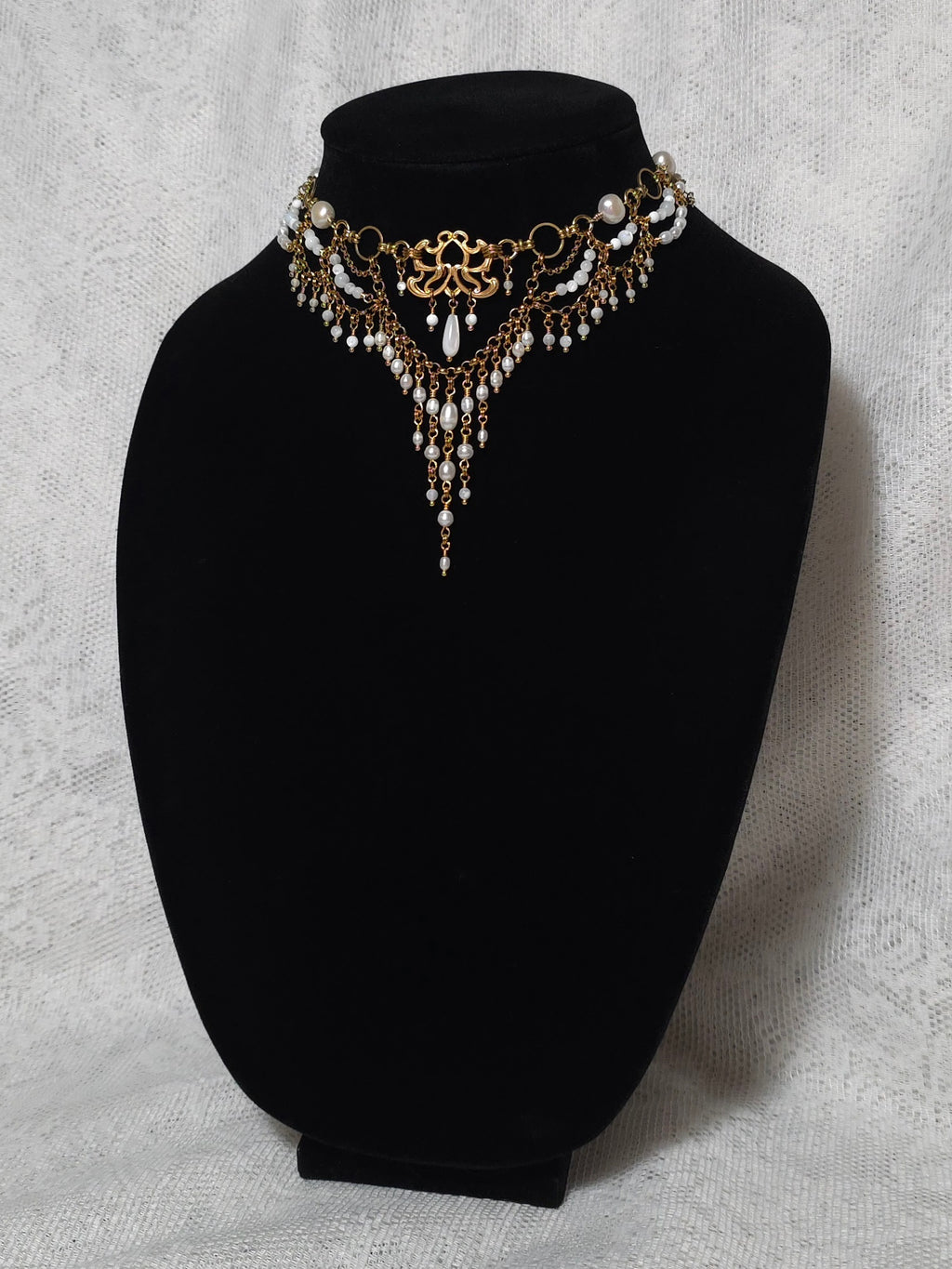 THE PROPOSAL | Gold & Pearl Renaissance Inspired Brass Choker