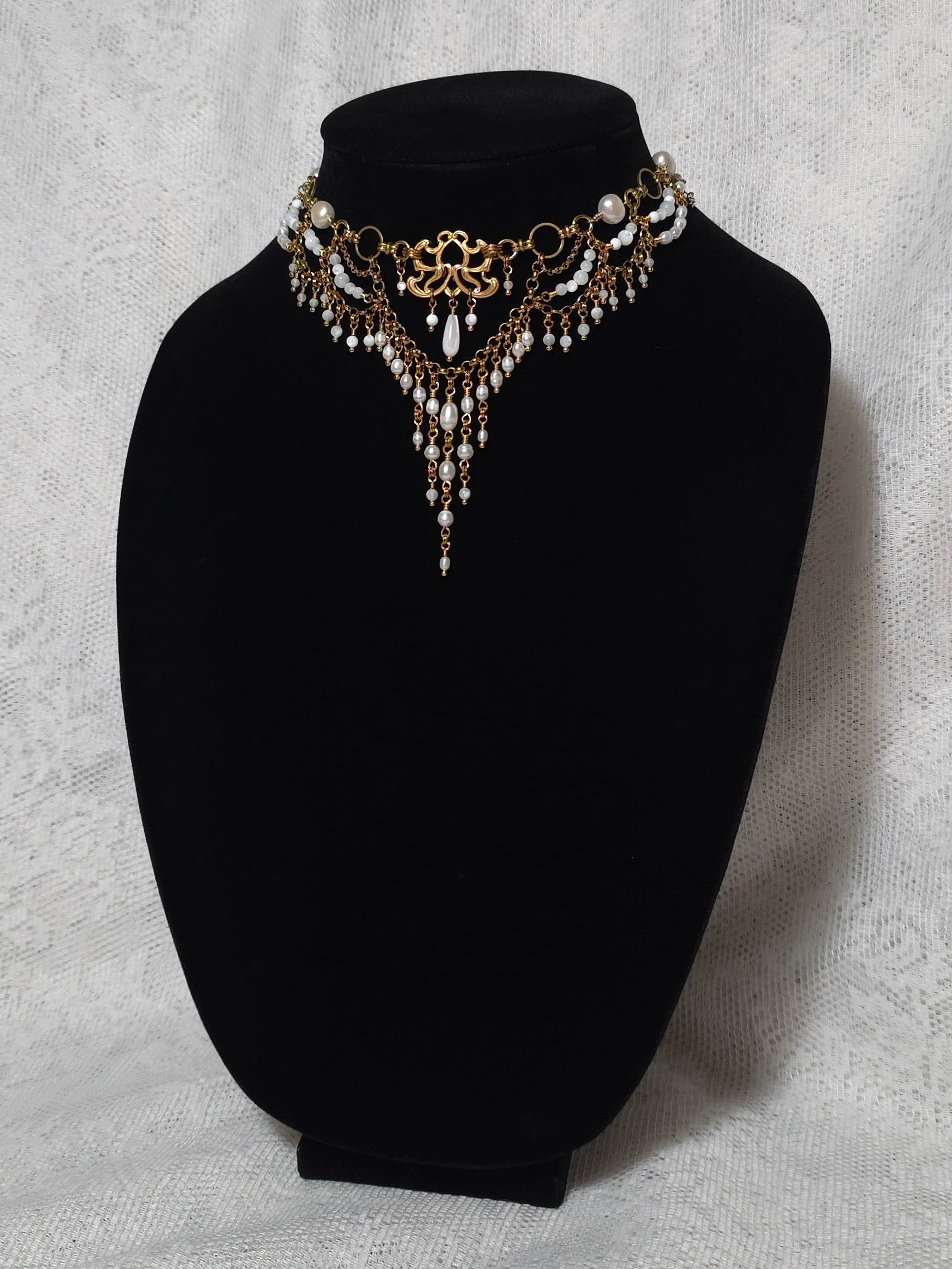 THE PROPOSAL | Gold & Pearl Renaissance Inspired Brass Choker