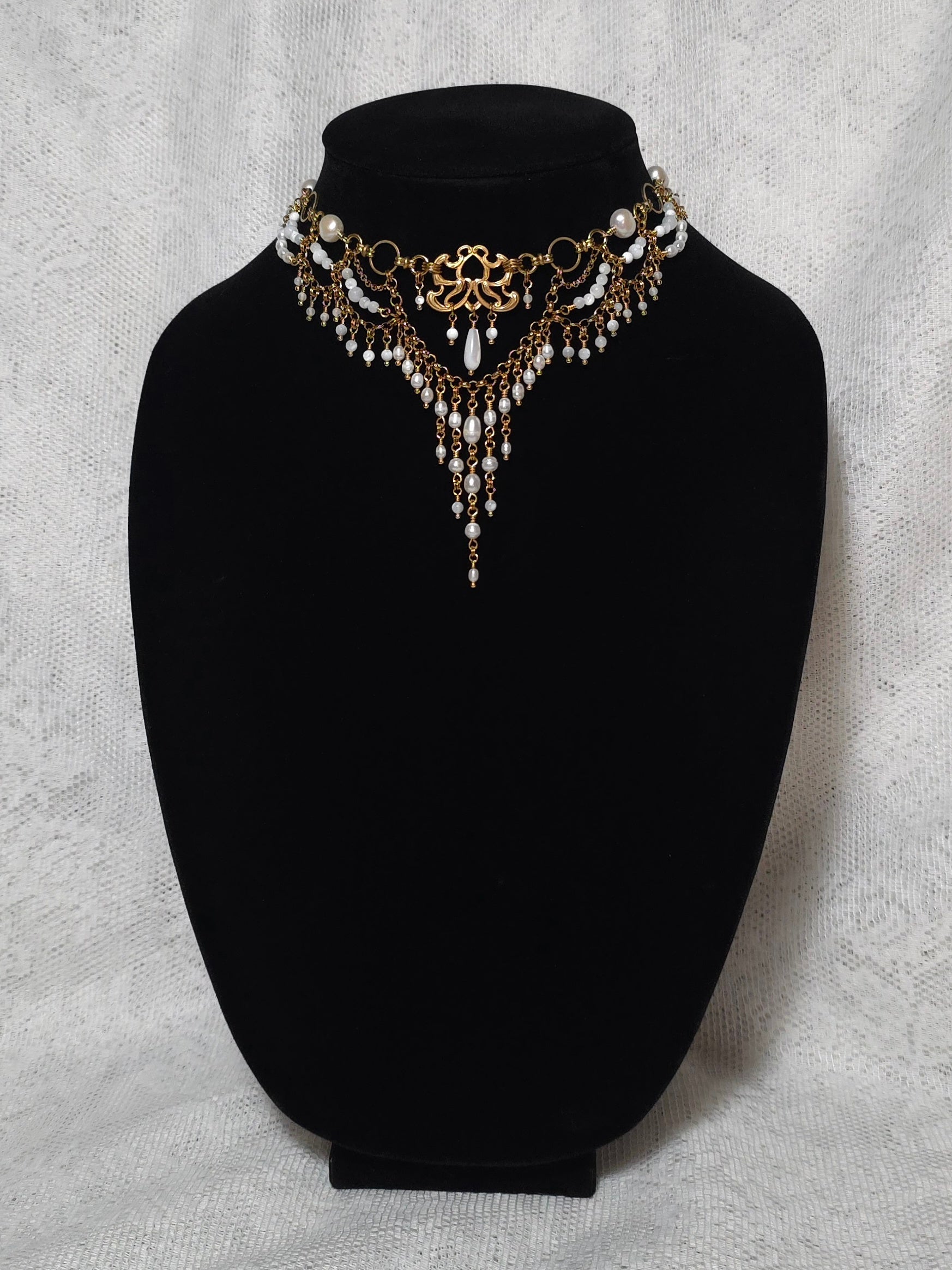THE PROPOSAL | Gold & Pearl Renaissance Inspired Brass Choker