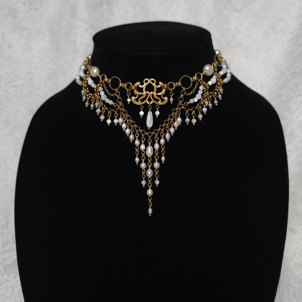 THE PROPOSAL | Gold & Pearl Renaissance Inspired Brass Choker