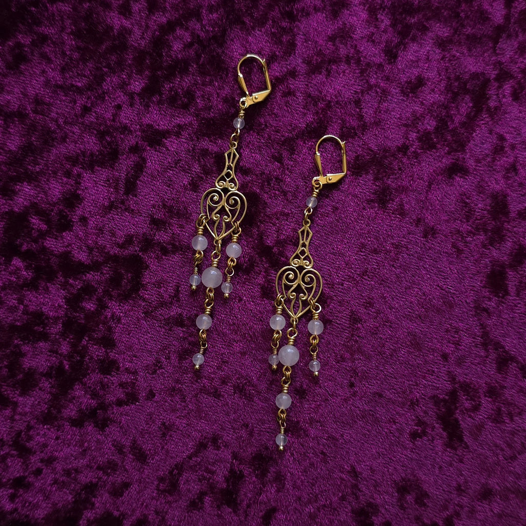 HEADY | Rose Quartz Renaissance Inspired Earrings