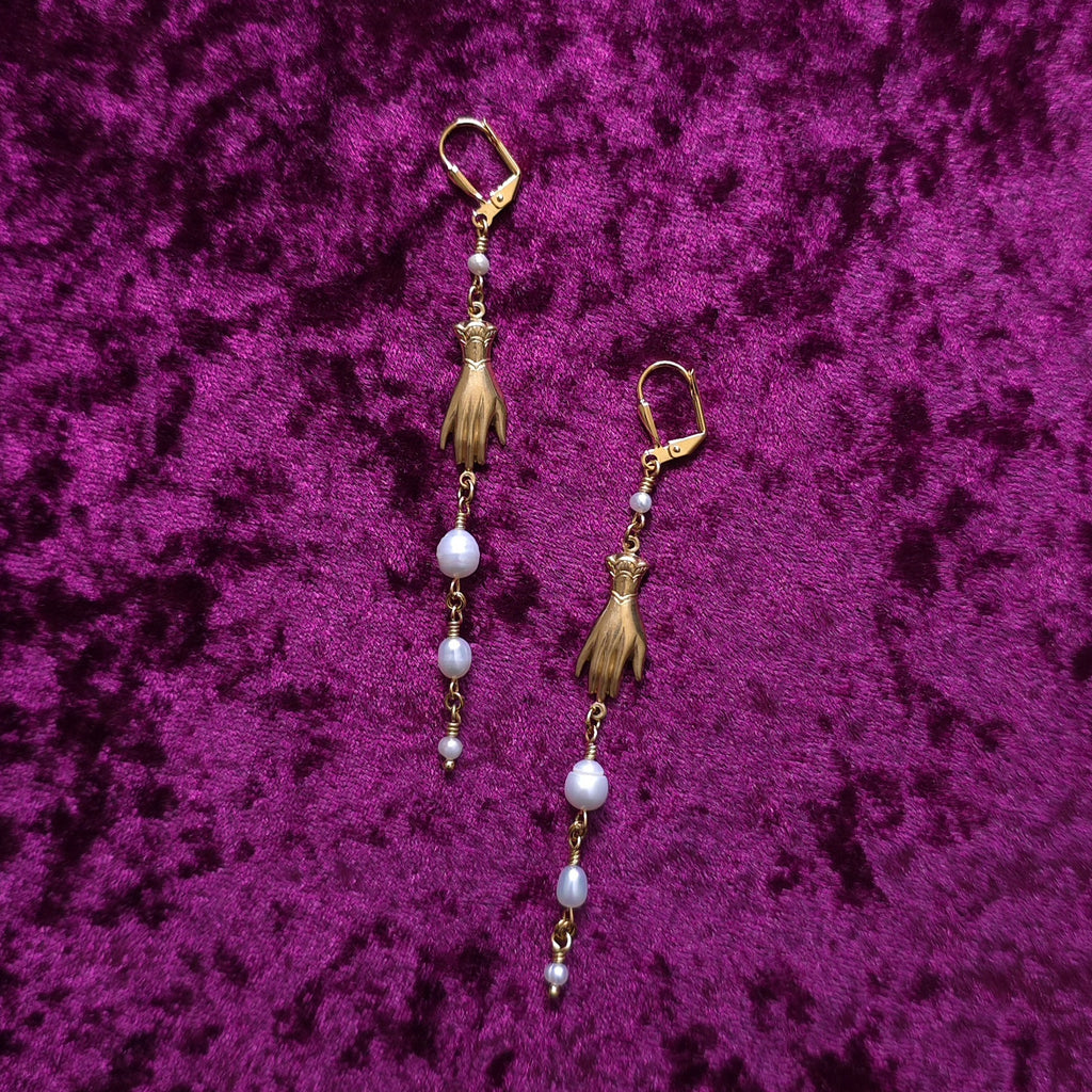 HELPING HAND | Freshwater Pearl Renaissance Inspired Earrings
