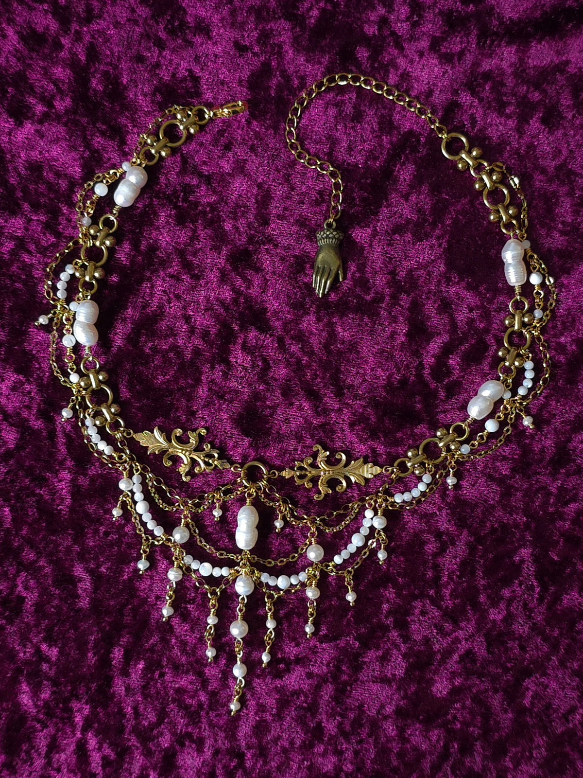 RENAISSANCE | Pearl & Gold Renaissance Inspired Brass Choker