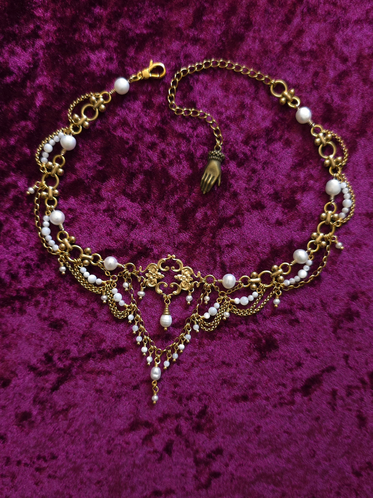 ALLEGORY OF YOU | Pearl & Gold Renaissance Inspired Brass Choker