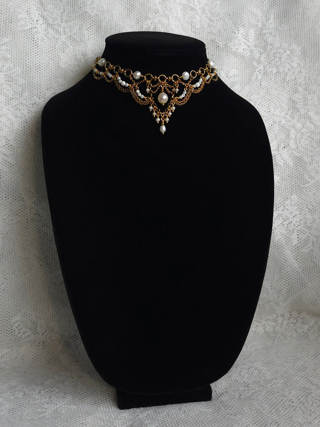 AFTERGLOW | Pearl & Gold Renaissance Inspired Brass Choker