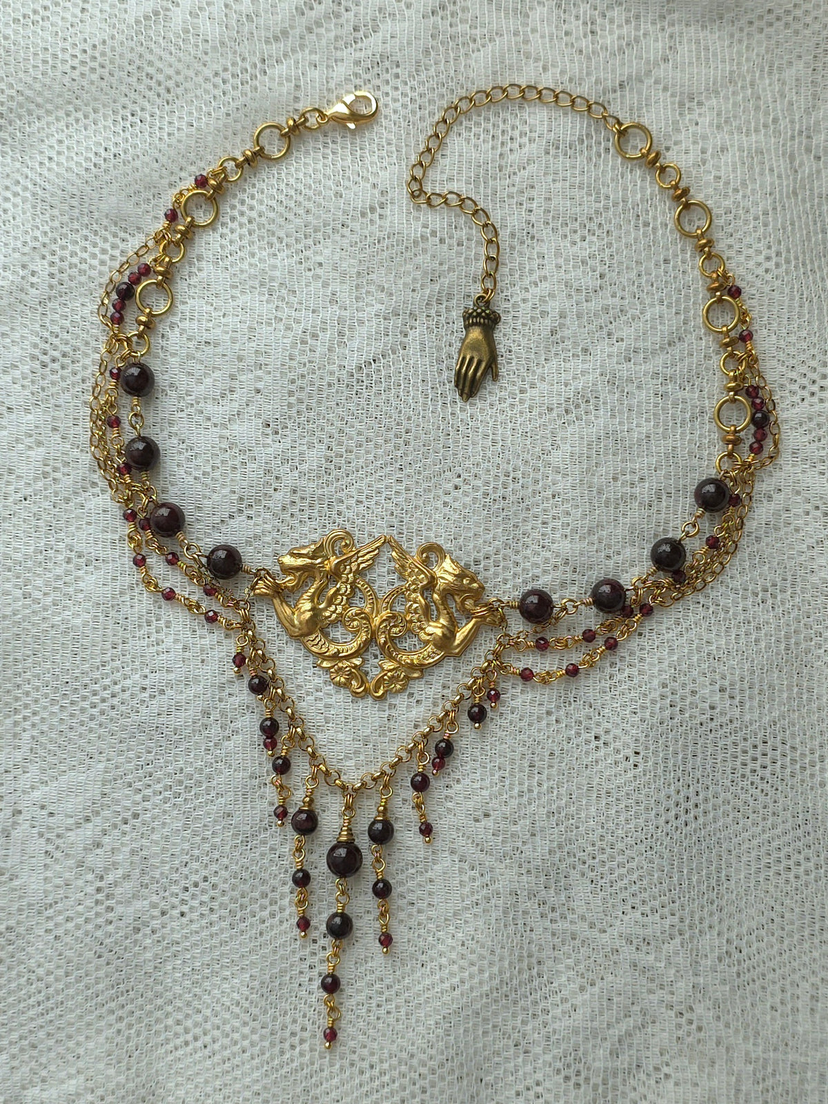 NIGHTBEAST | Garnet & Gold All Hallows' Eve Inspired Brass Choker