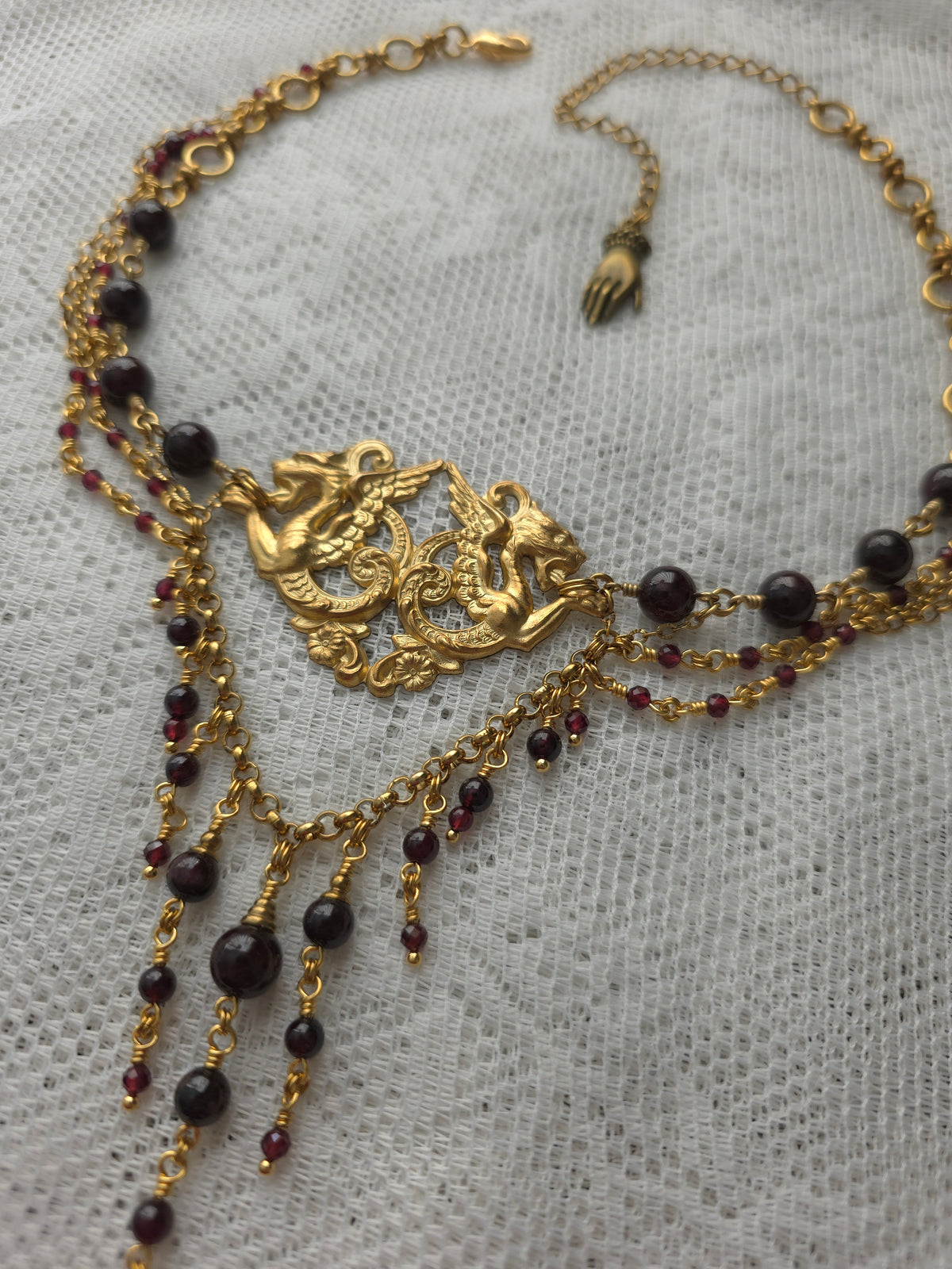 NIGHTBEAST | Garnet & Gold All Hallows' Eve Inspired Brass Choker