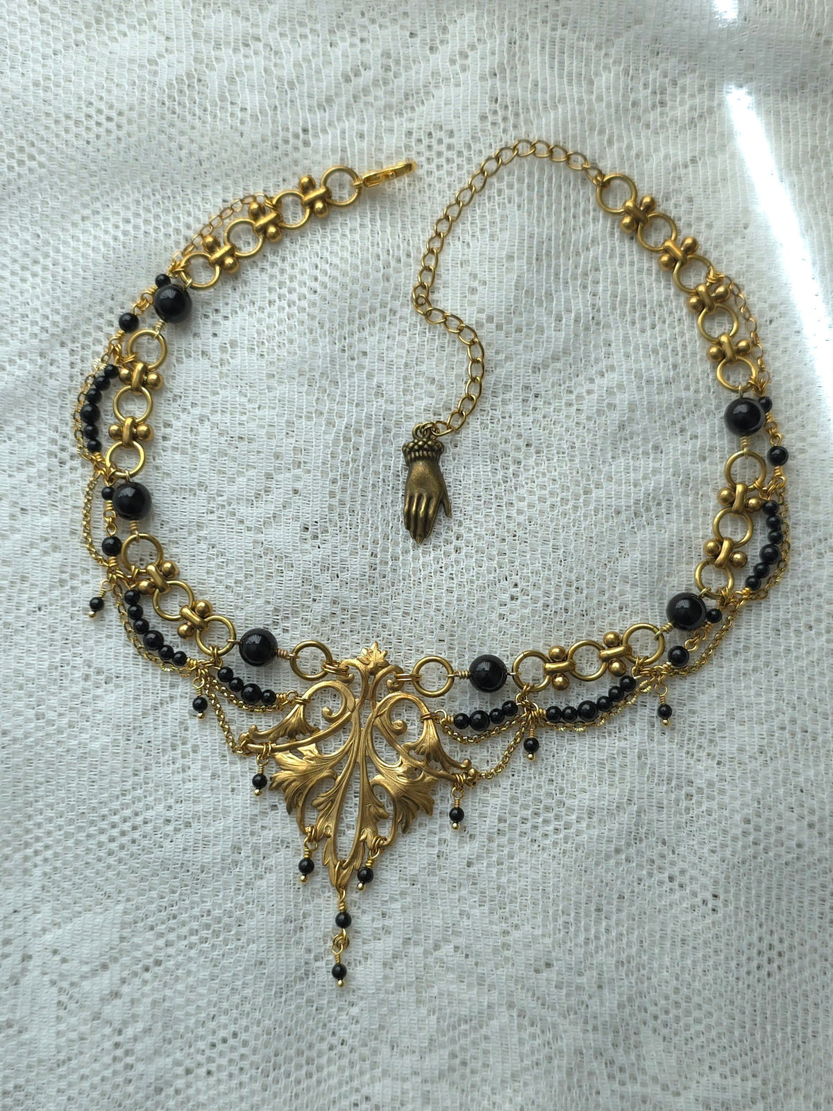 THE DREAD | Onyx & Gold All Hallows' Eve Inspired Brass Choker
