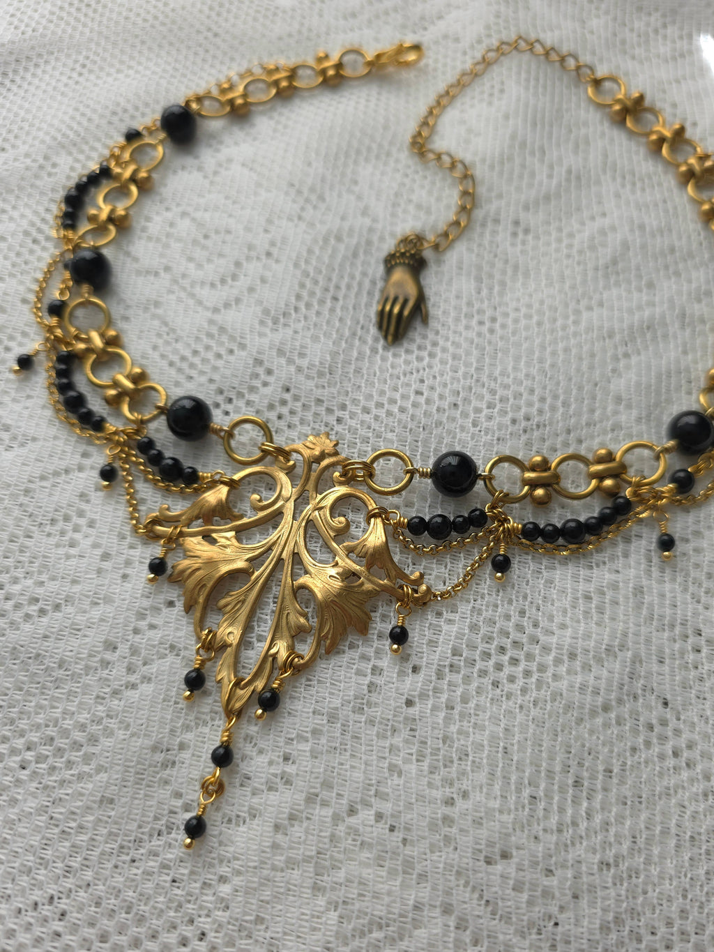 THE DREAD | Onyx & Gold All Hallows' Eve Inspired Brass Choker