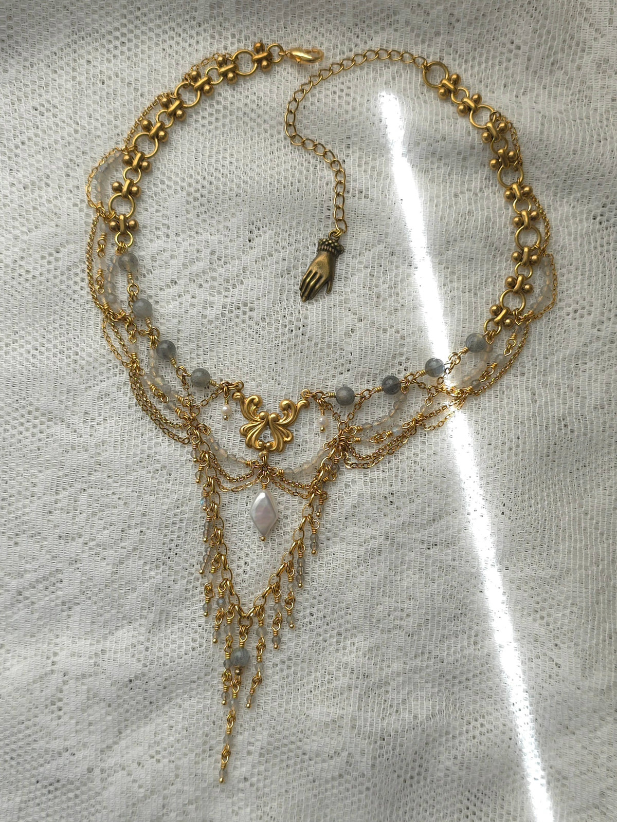 ALL HALLOWS' EVE | Labradorite & Gold All Hallows' Eve Inspired Brass Choker