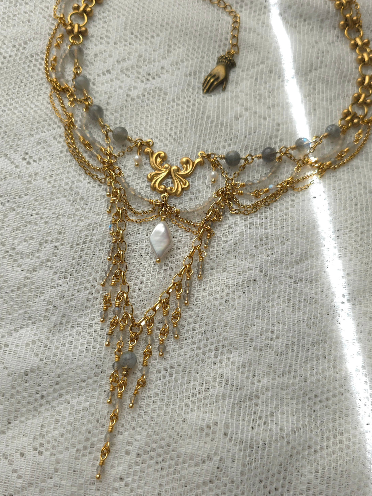 ALL HALLOWS' EVE | Labradorite & Gold All Hallows' Eve Inspired Brass Choker