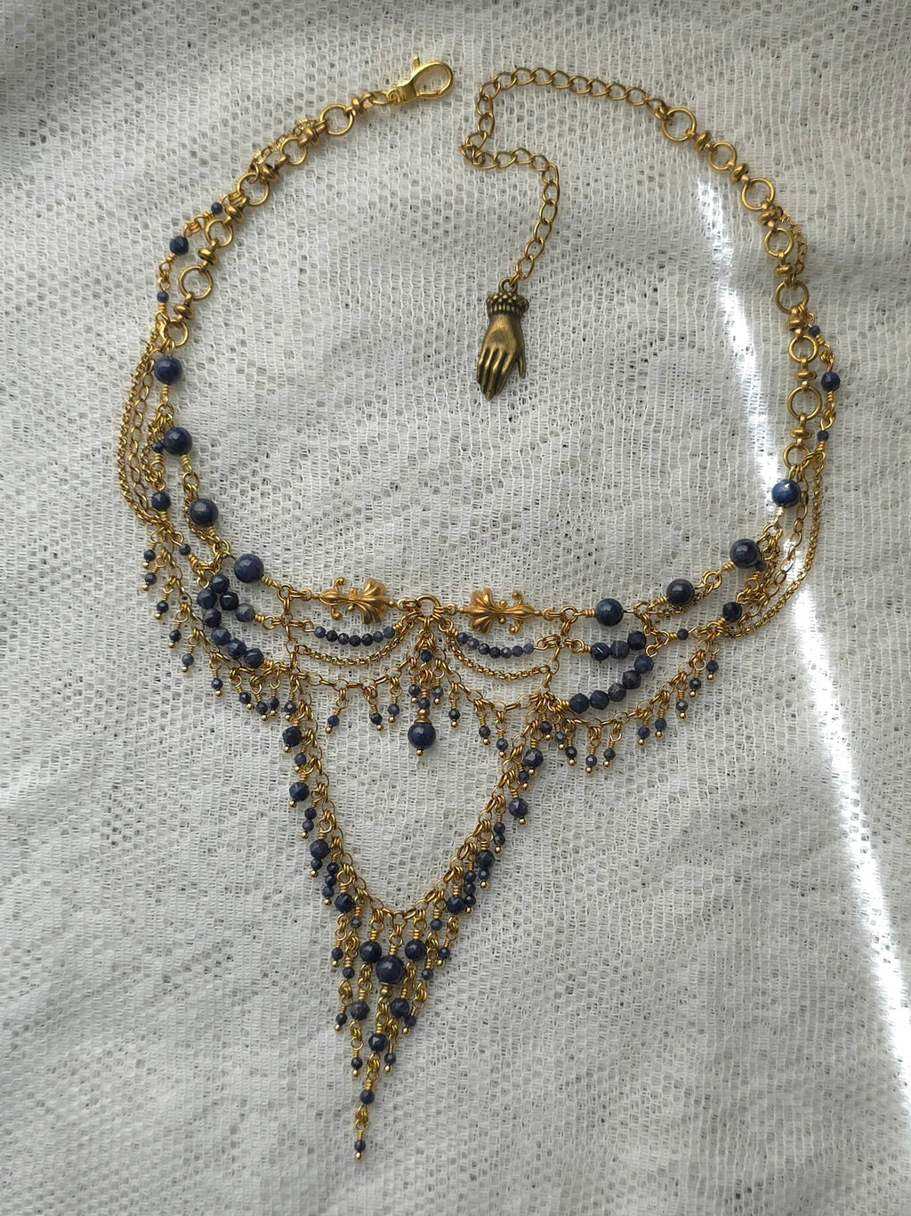 WITCHING HOUR | Sapphire & Gold All Hallows' Eve Inspired Brass Choker