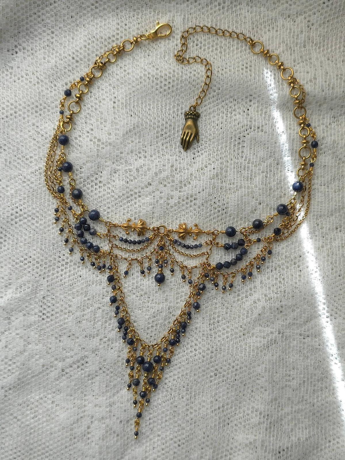WITCHING HOUR | Sapphire & Gold All Hallows' Eve Inspired Brass Choker